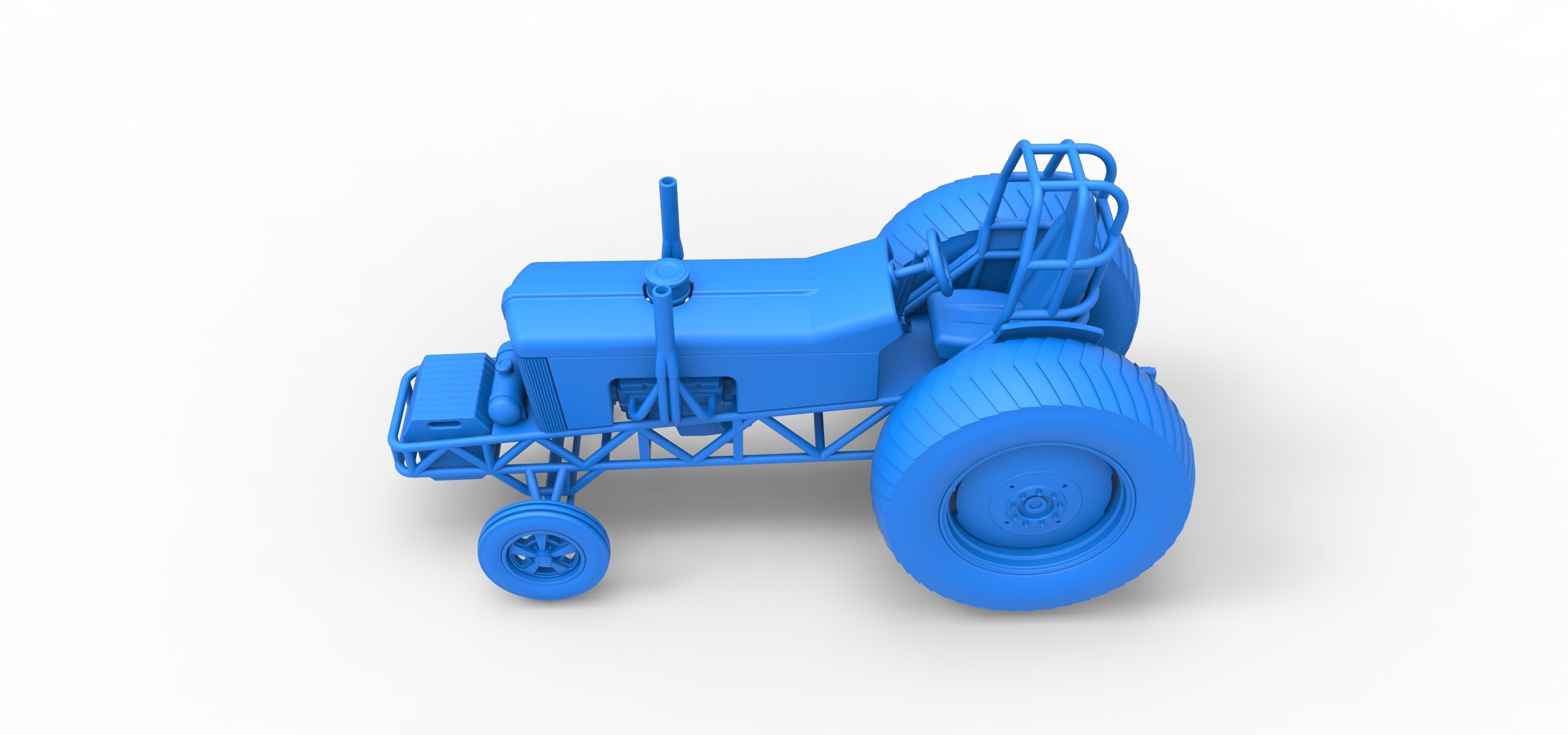 Small block Pulling tractor Scale 1 to 25 3D print model_26