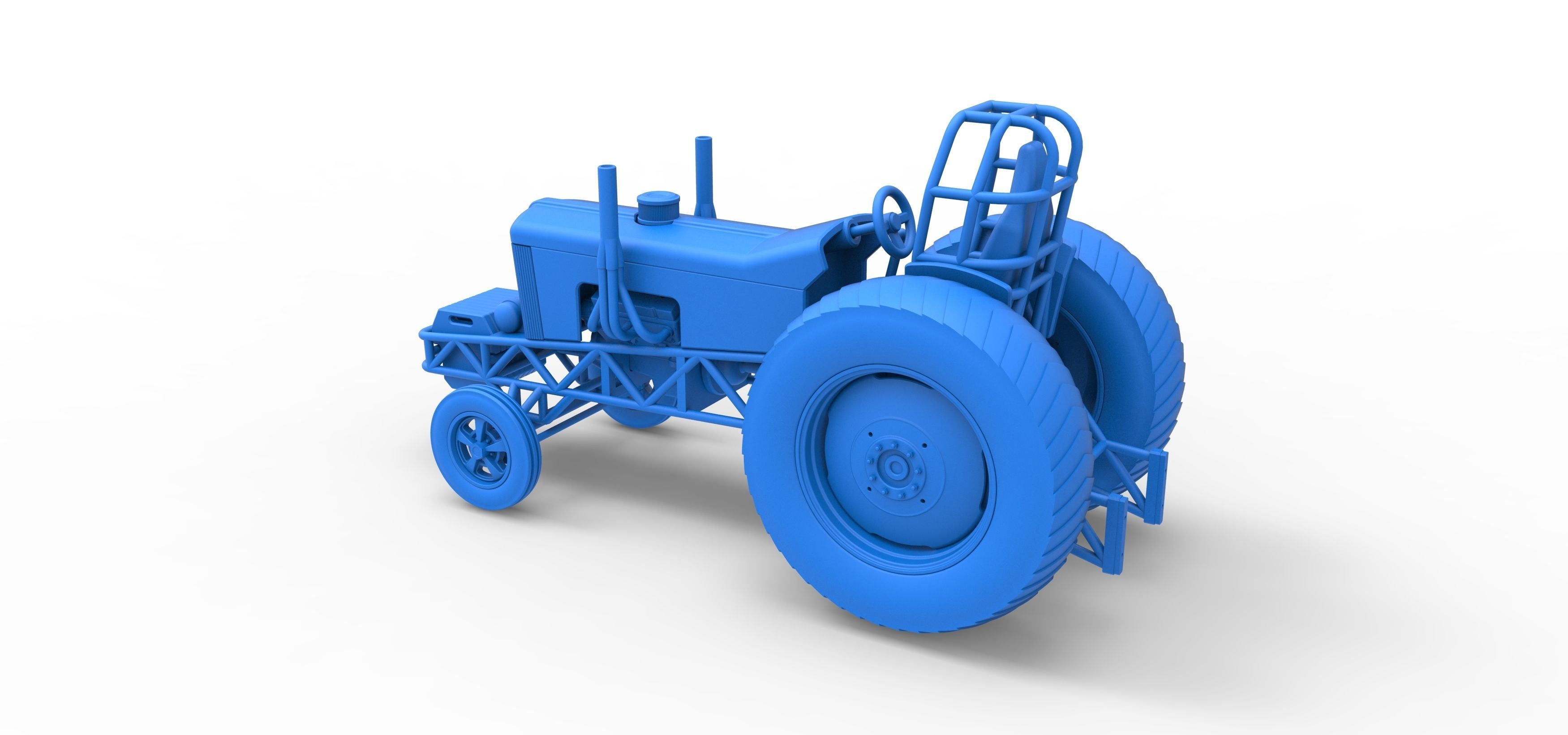Small block Pulling tractor Scale 1 to 25 3D print model_28