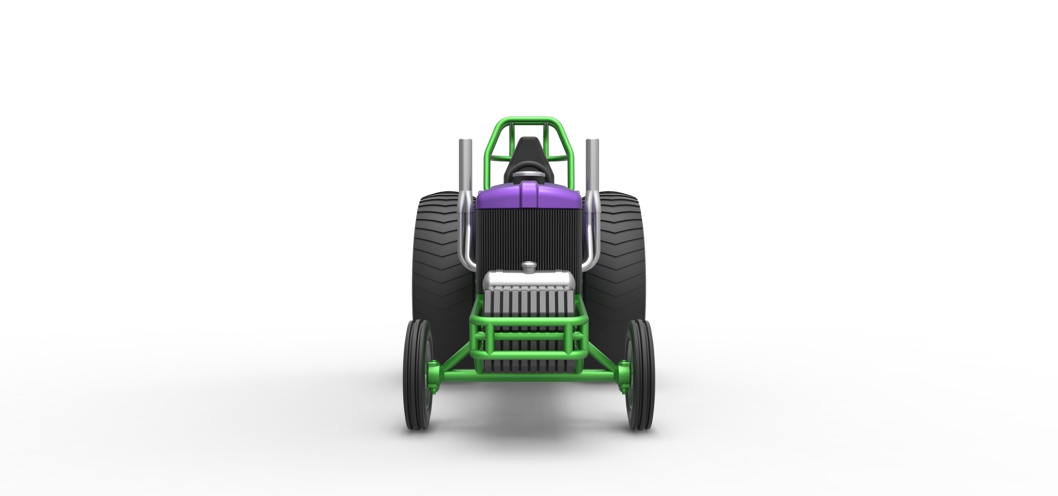 Small block Pulling tractor Scale 1 to 25 3D print model_7