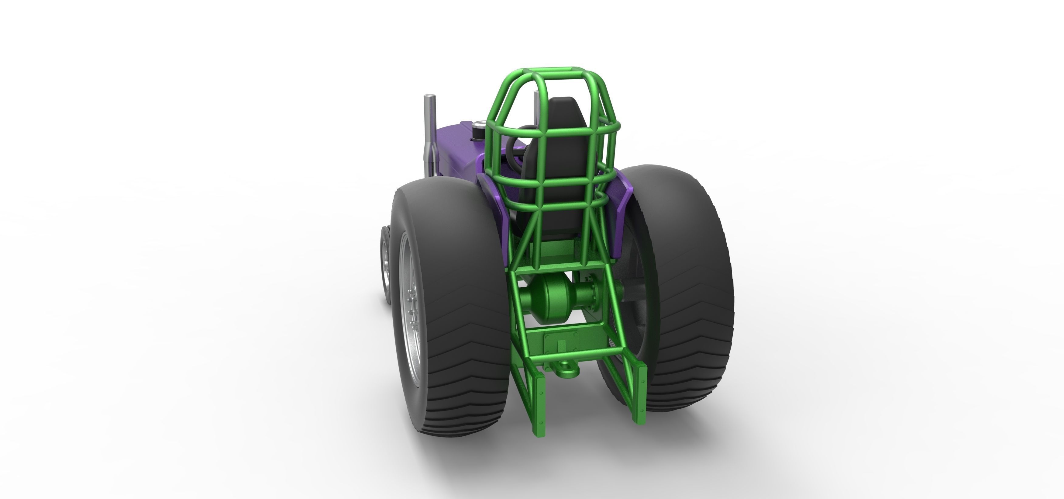 Small block Pulling tractor Scale 1 to 25 3D print model_14