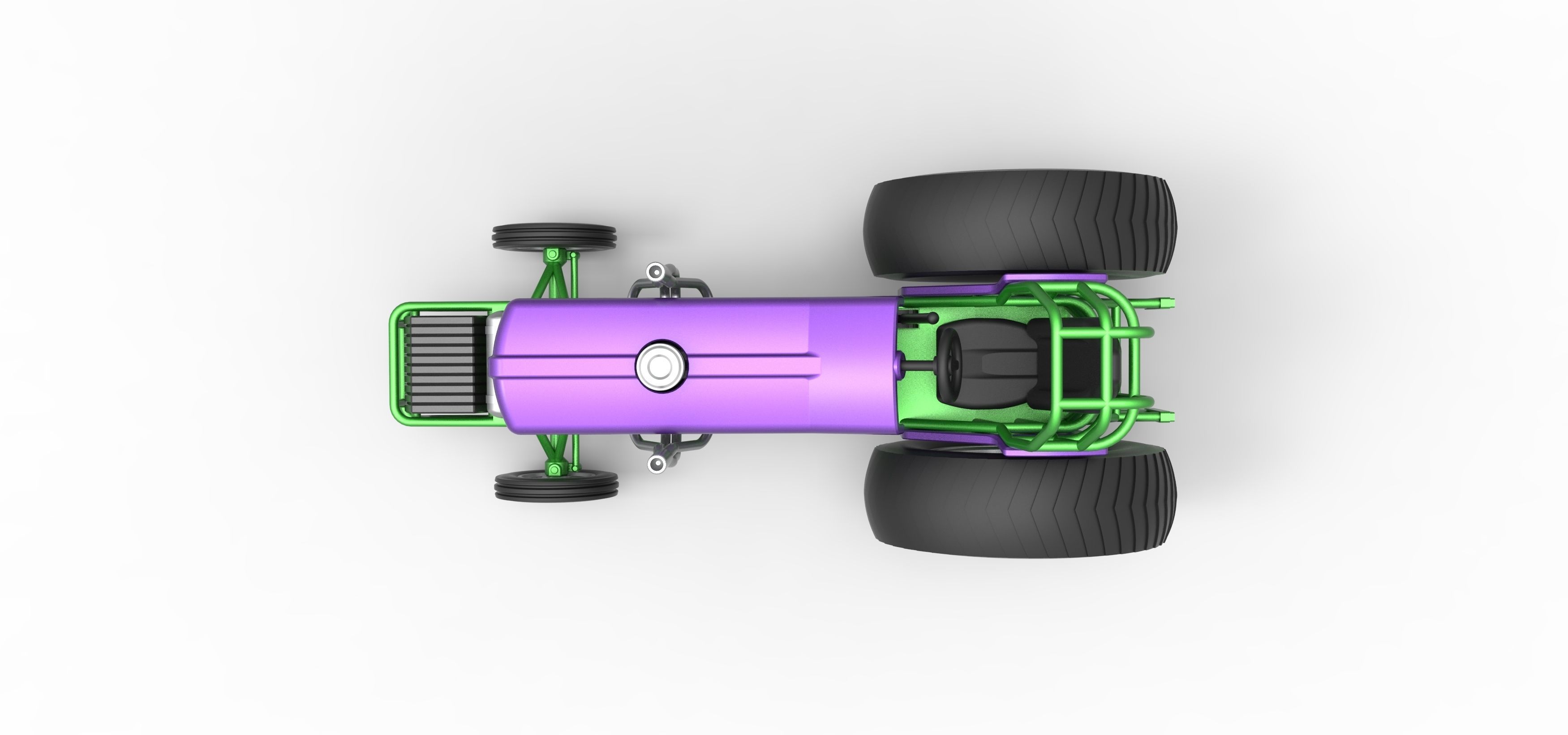 Small block Pulling tractor Scale 1 to 25 3D print model_11