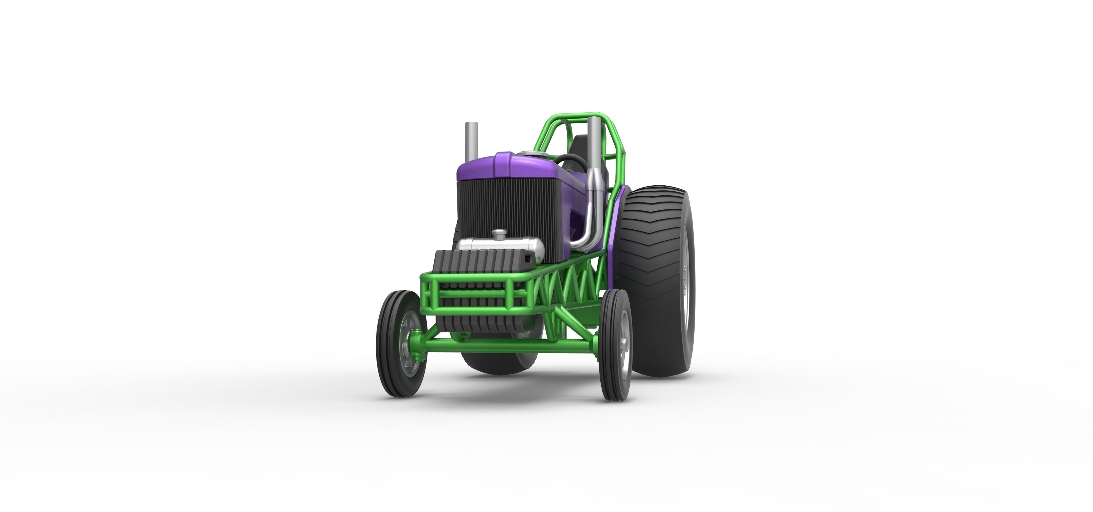 Small block Pulling tractor Scale 1 to 25 3D print model_6