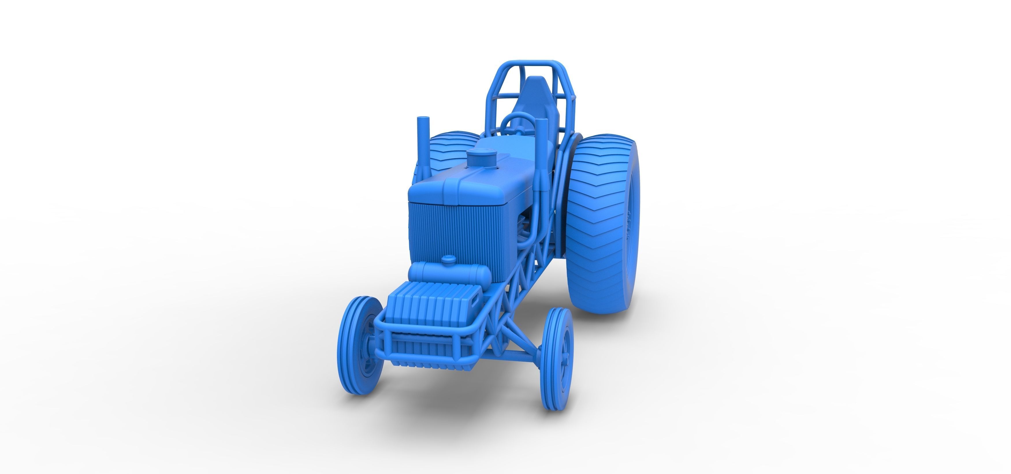 Small block Pulling tractor Scale 1 to 25 3D print model_21