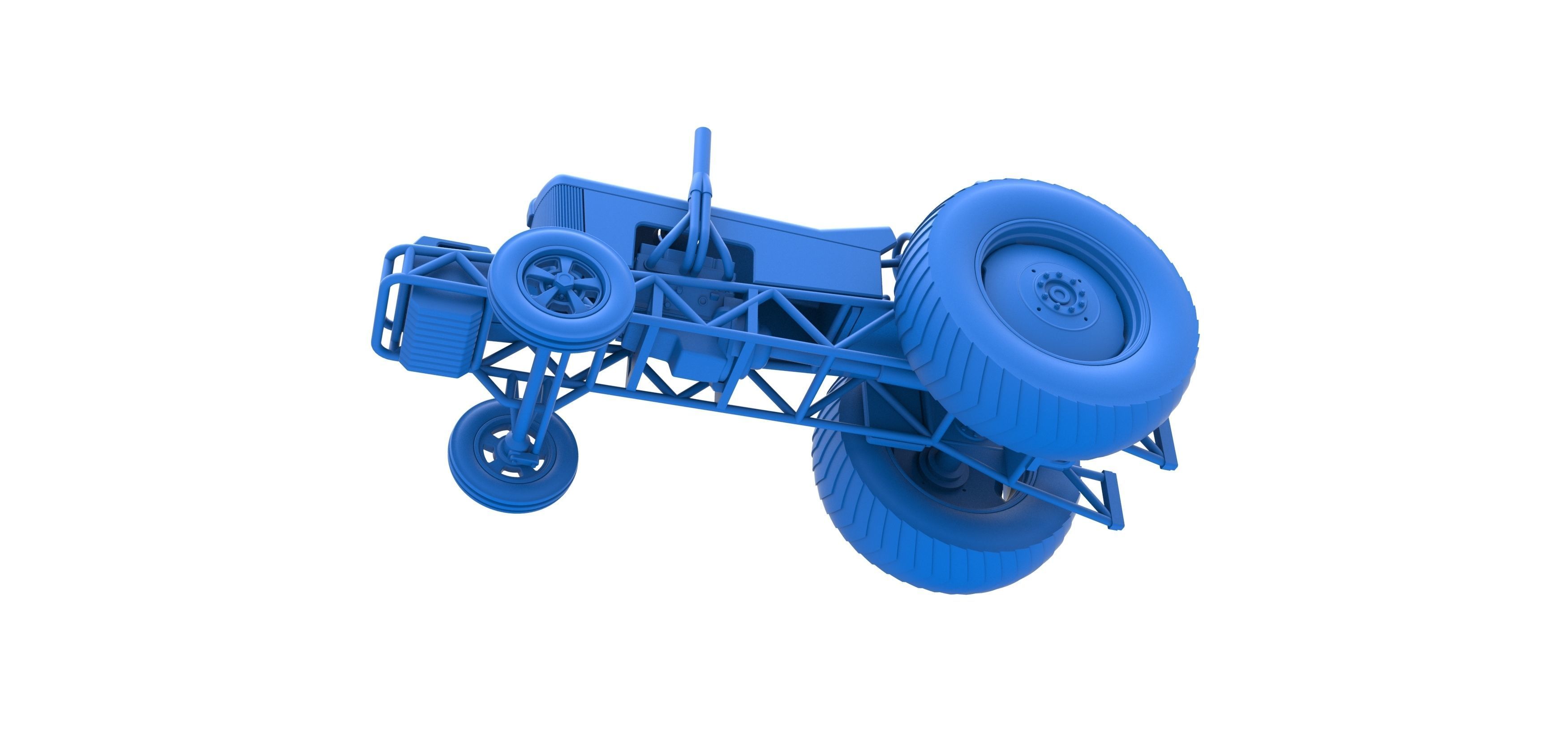 Small block Pulling tractor Scale 1 to 25 3D print model_19