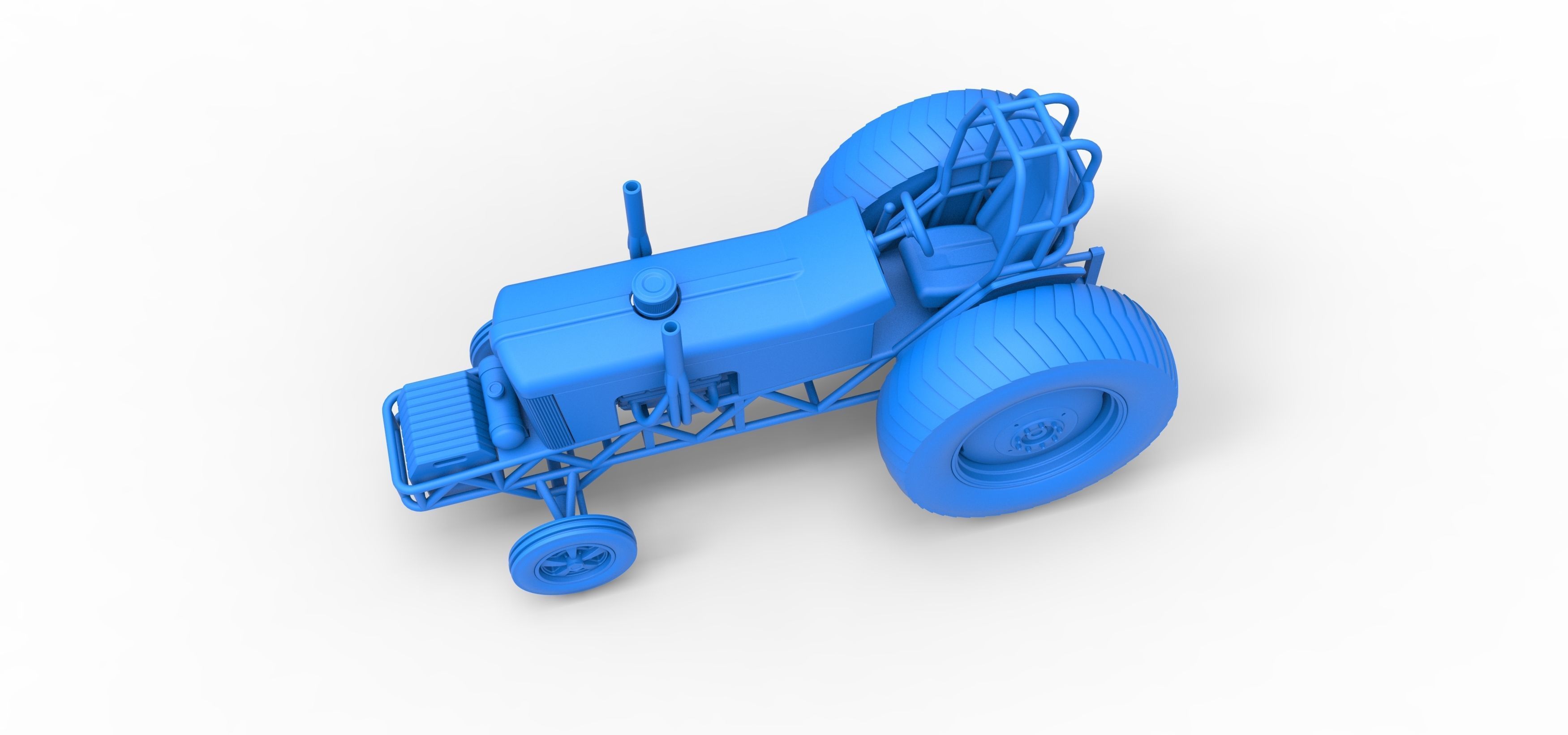 Small block Pulling tractor Scale 1 to 25 3D print model_20