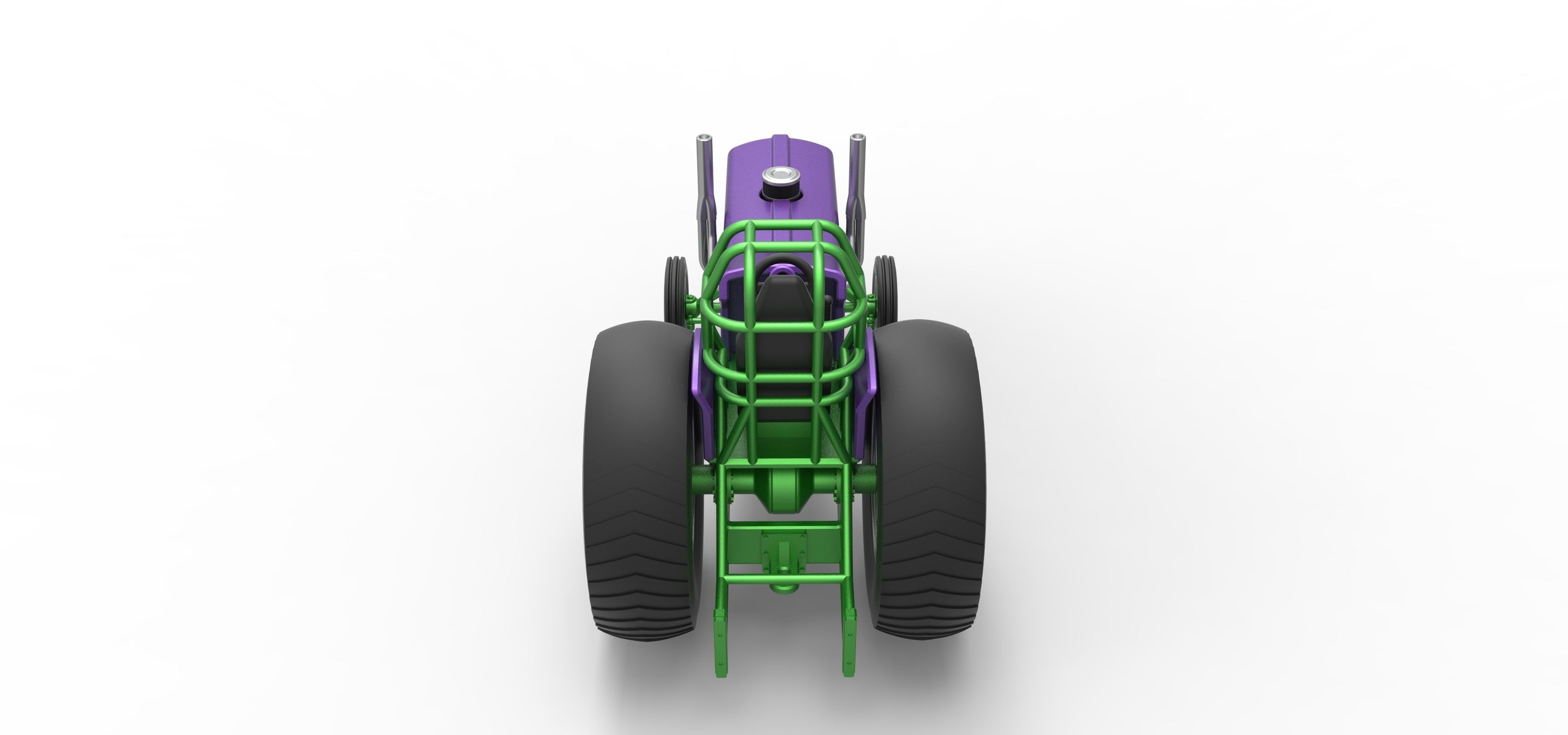 Small block Pulling tractor Scale 1 to 25 3D print model_17