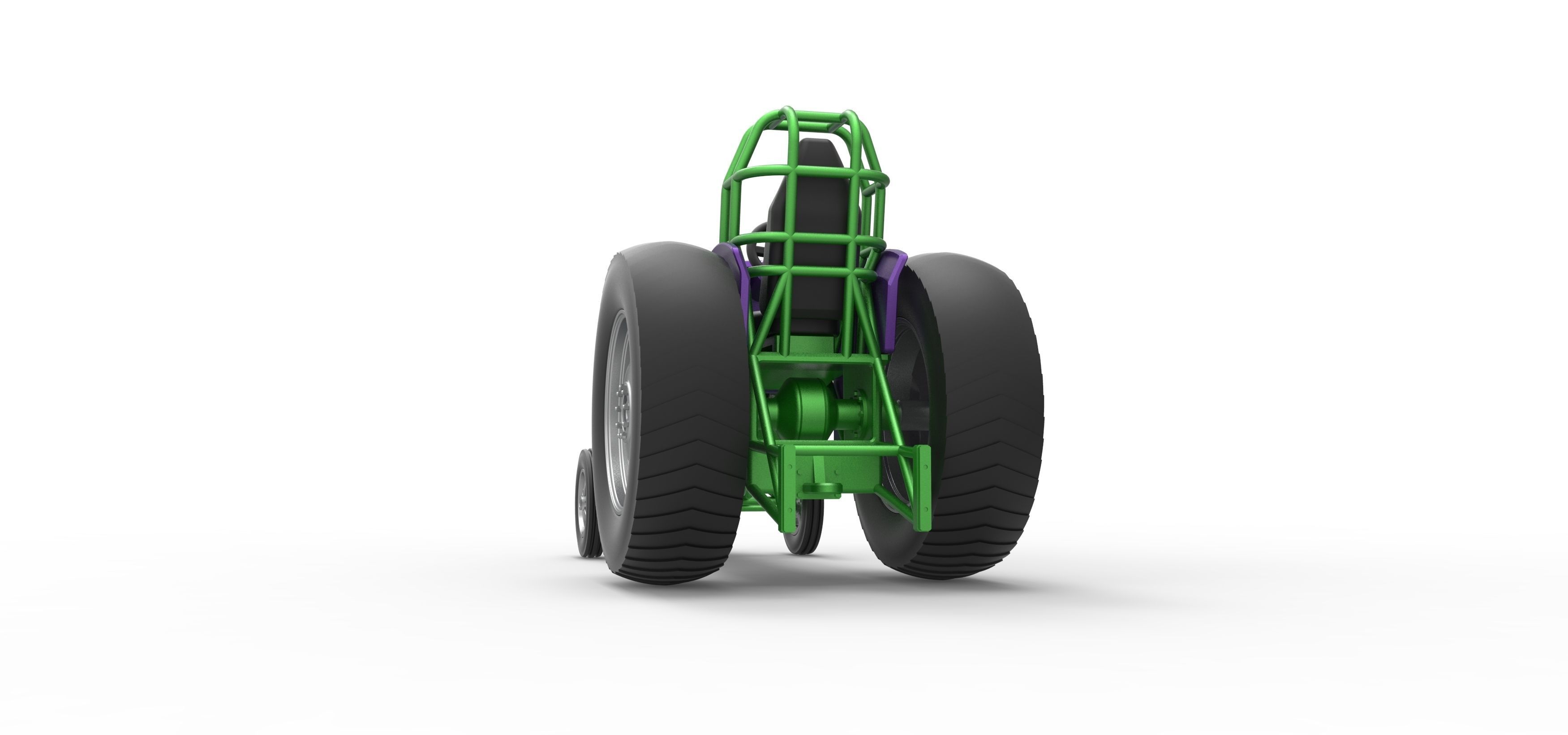 Small block Pulling tractor Scale 1 to 25 3D print model_15