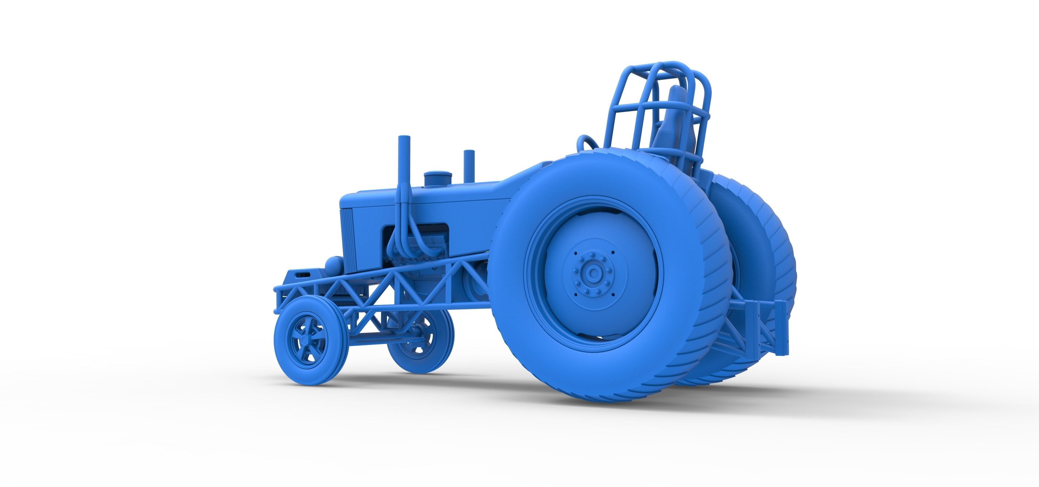Small block Pulling tractor Scale 1 to 25 3D print model_29