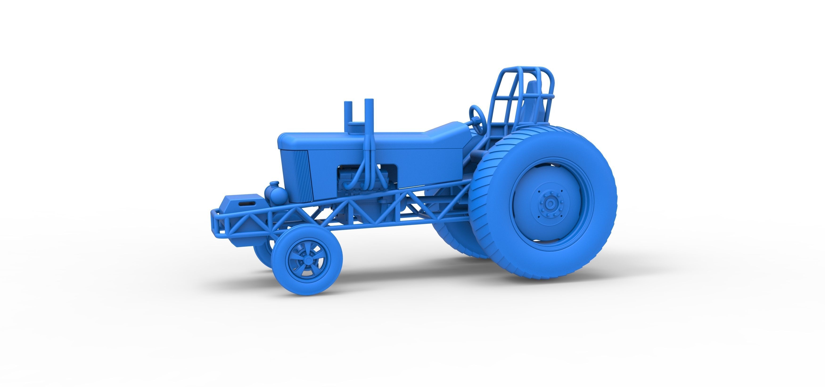 Small block Pulling tractor Scale 1 to 25 3D print model_18