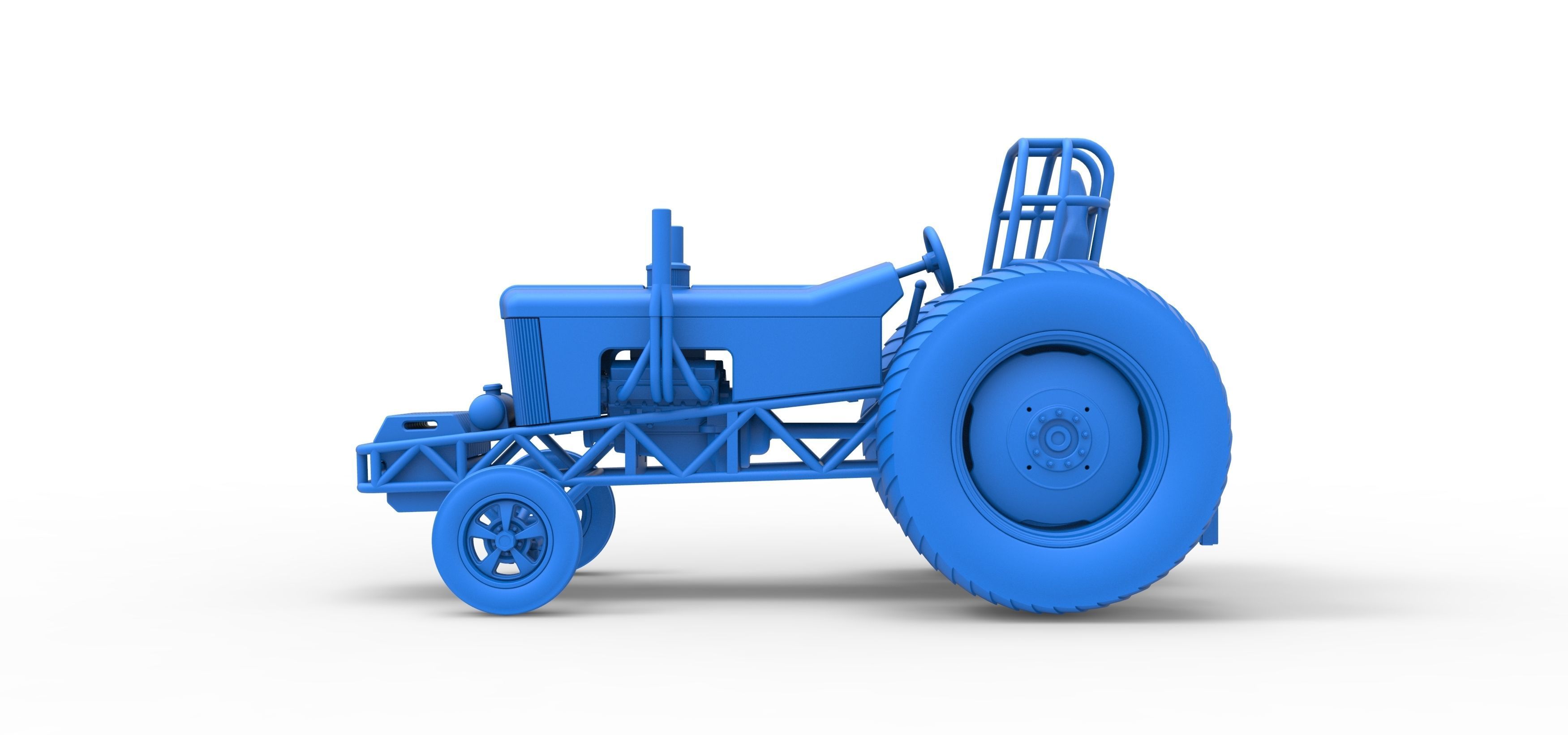 Small block Pulling tractor Scale 1 to 25 3D print model_25