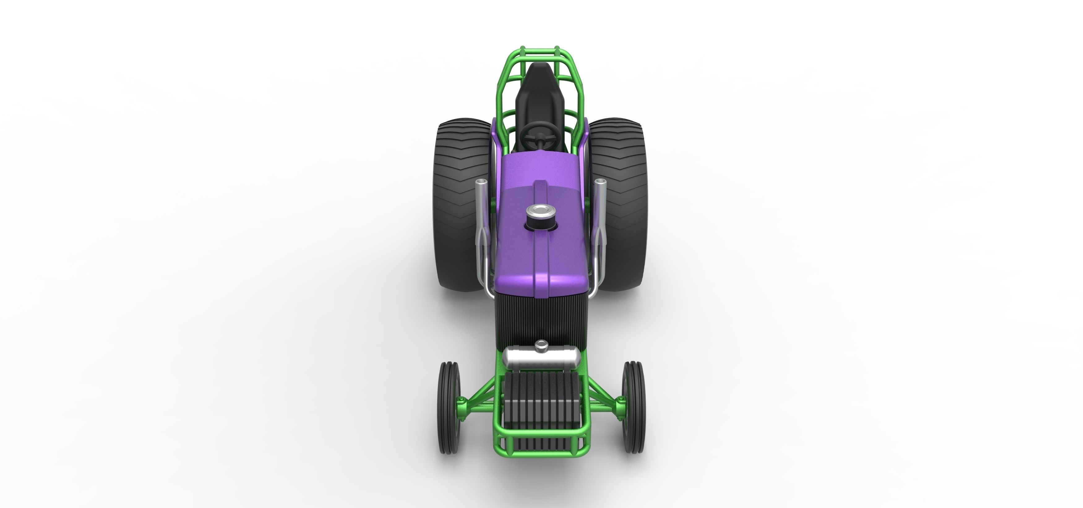 Small block Pulling tractor Scale 1 to 25 3D print model_8