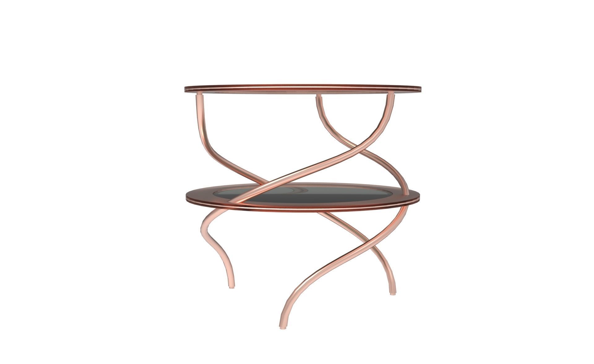 Spiral Glass Side Table Low-poly 3D model_2