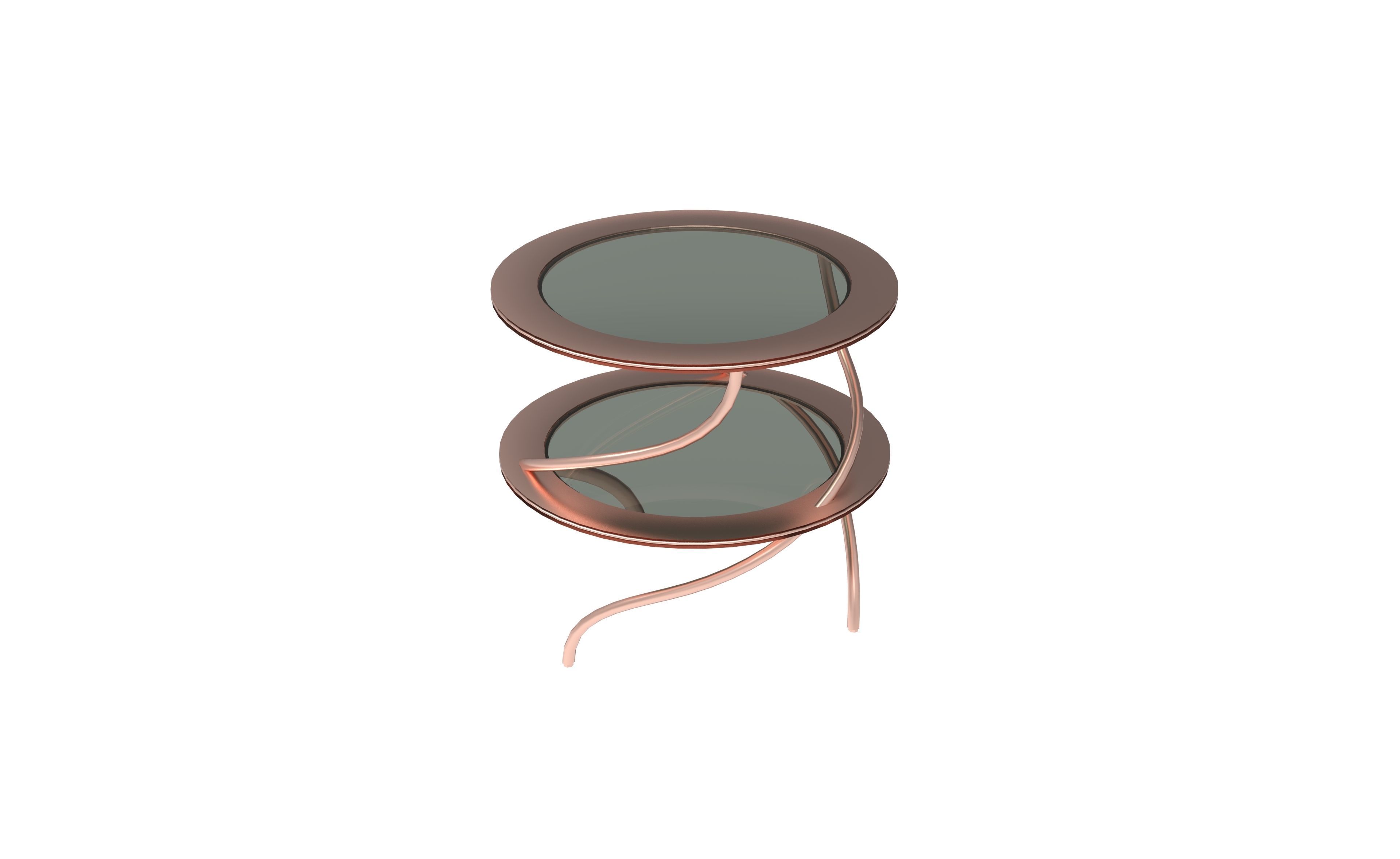 Spiral Glass Side Table Low-poly 3D model_5