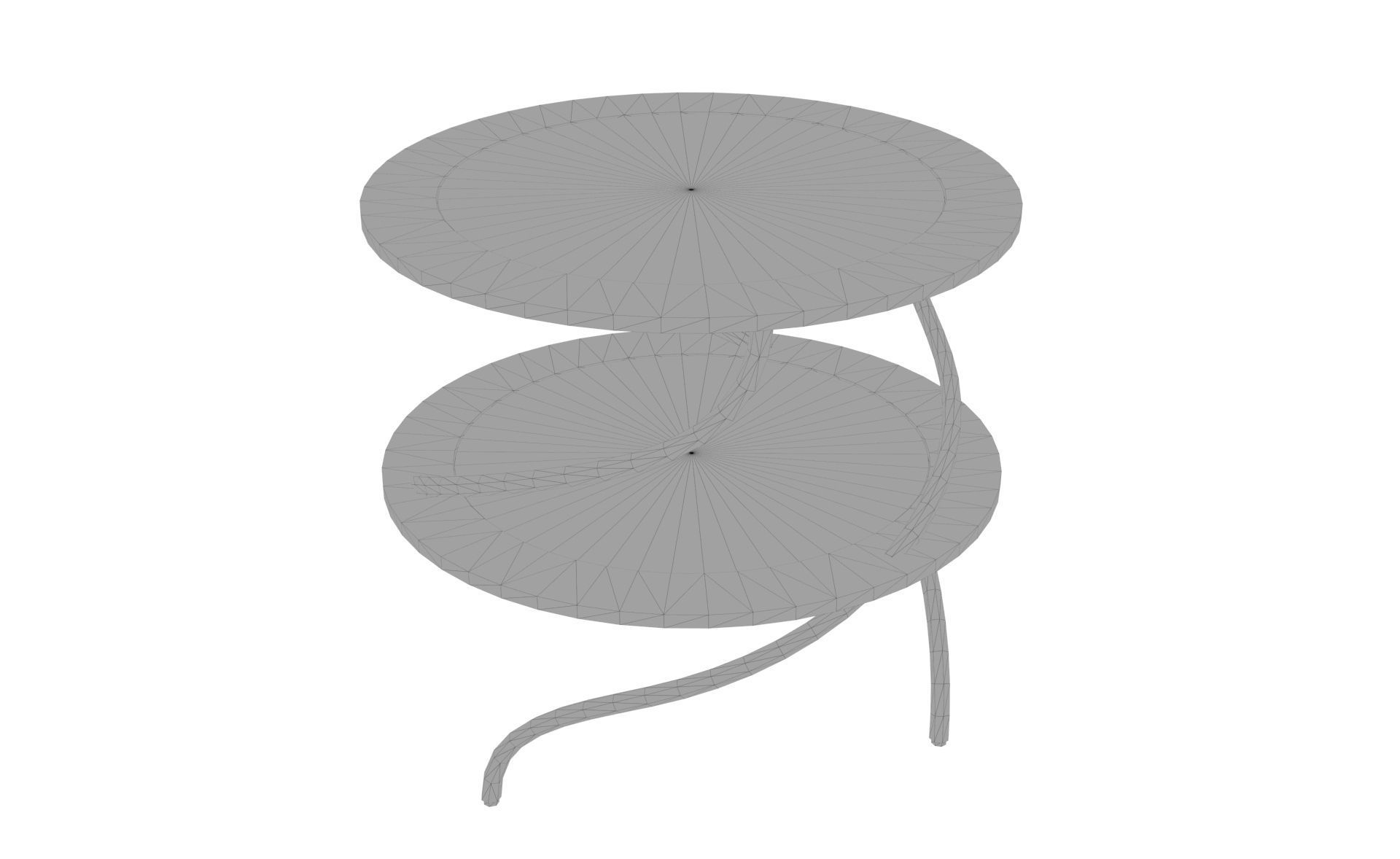 Spiral Glass Side Table Low-poly 3D model_6