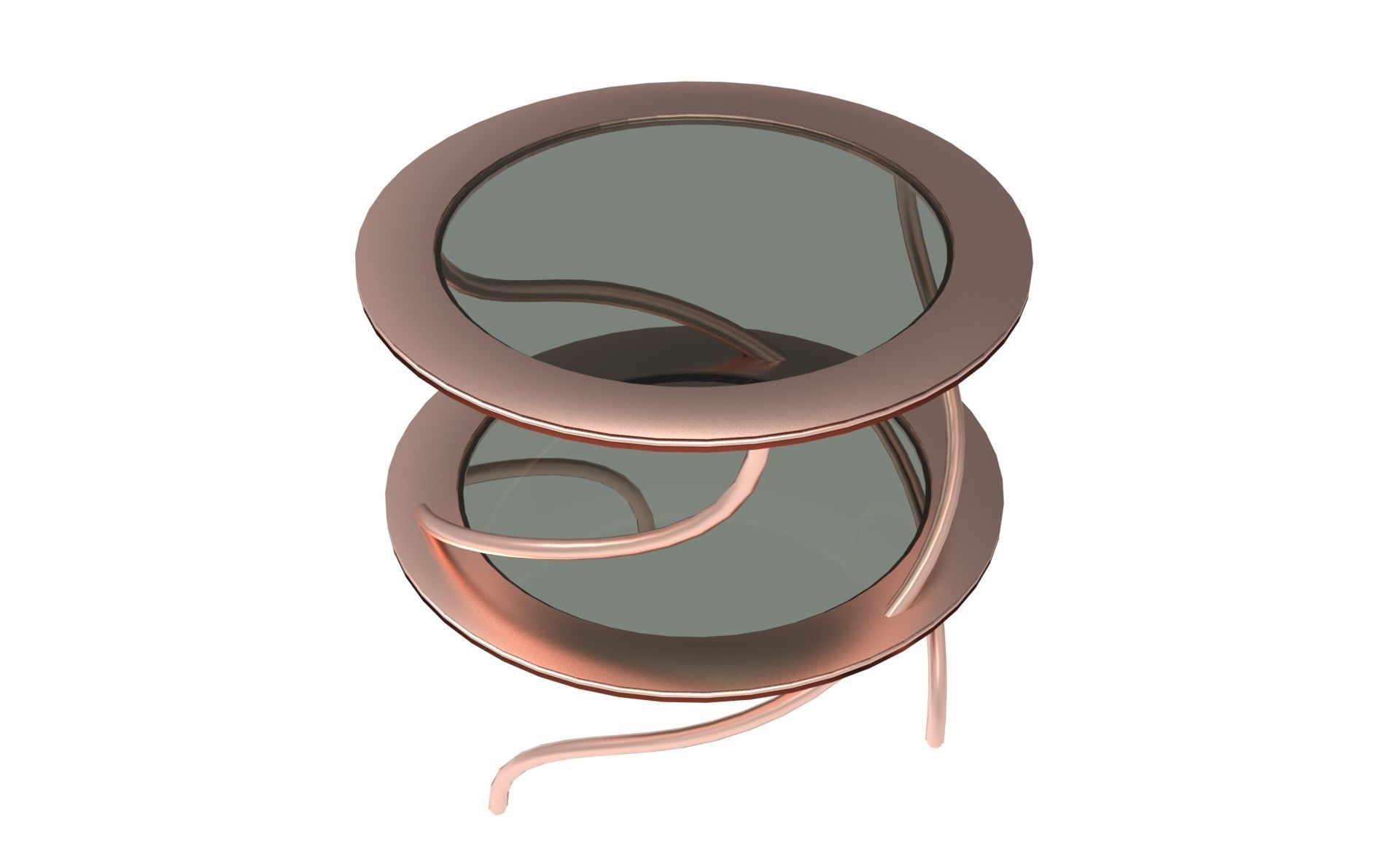 Spiral Glass Side Table Low-poly 3D model_4