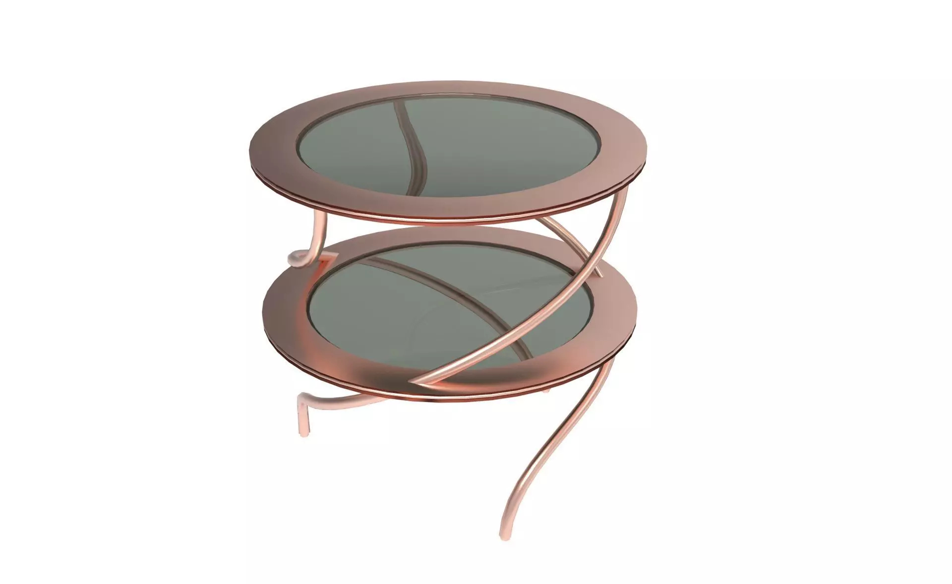 Spiral Glass Side Table Low-poly 3D model_0