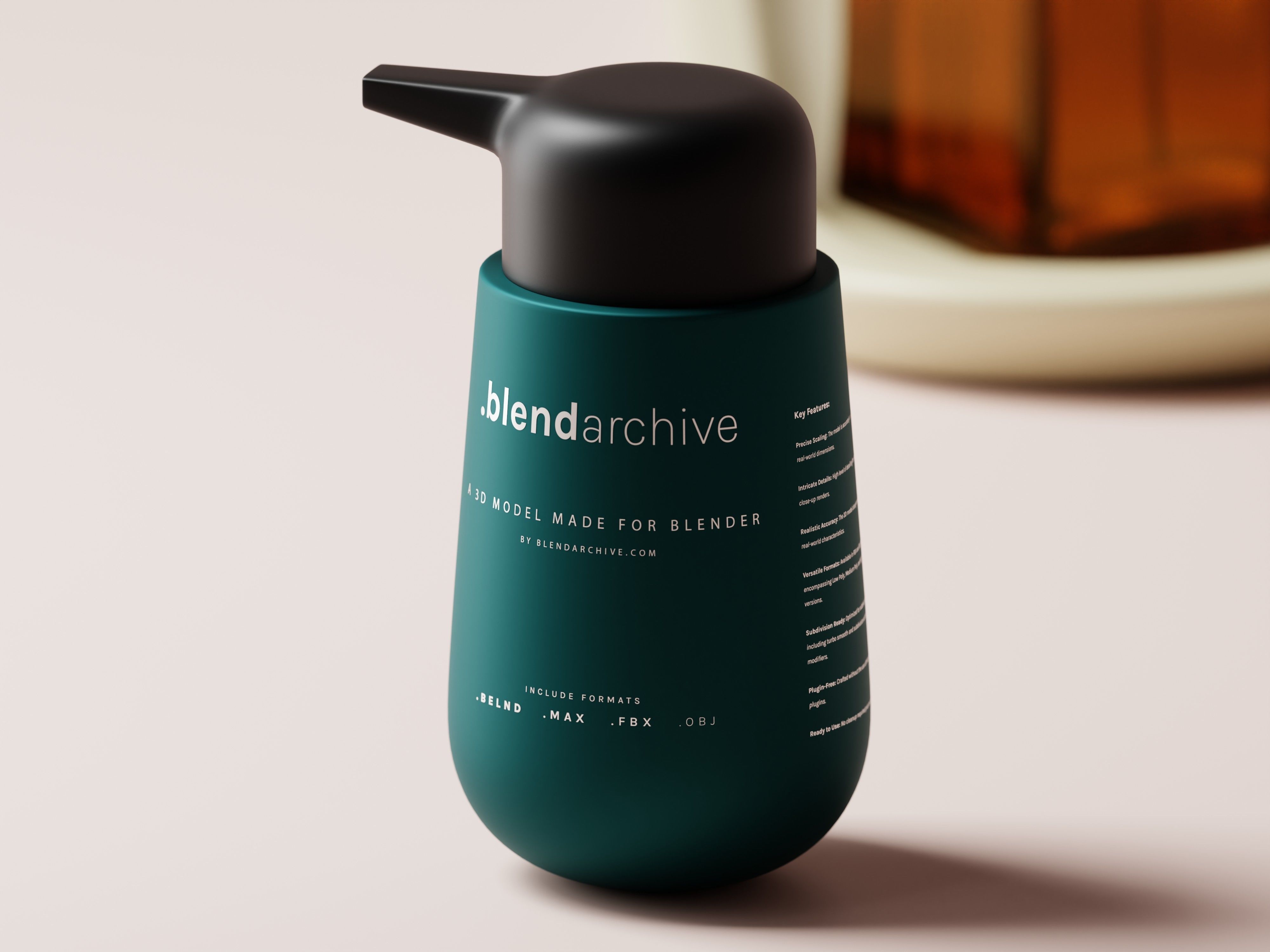 Cosmetic Pump Bottle 3D Model Low-poly 3D model_3