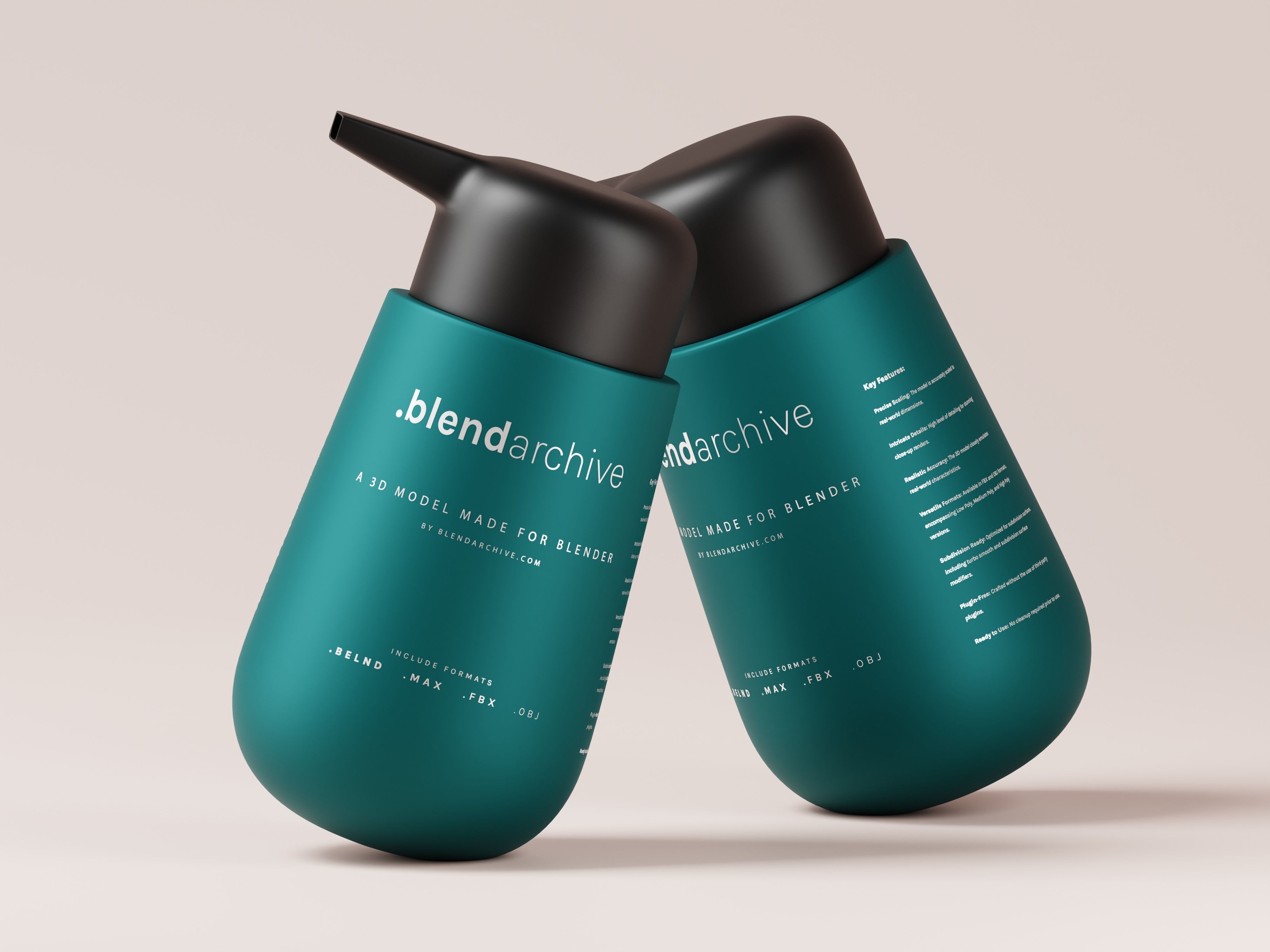 Cosmetic Pump Bottle 3D Model Low-poly 3D model_9