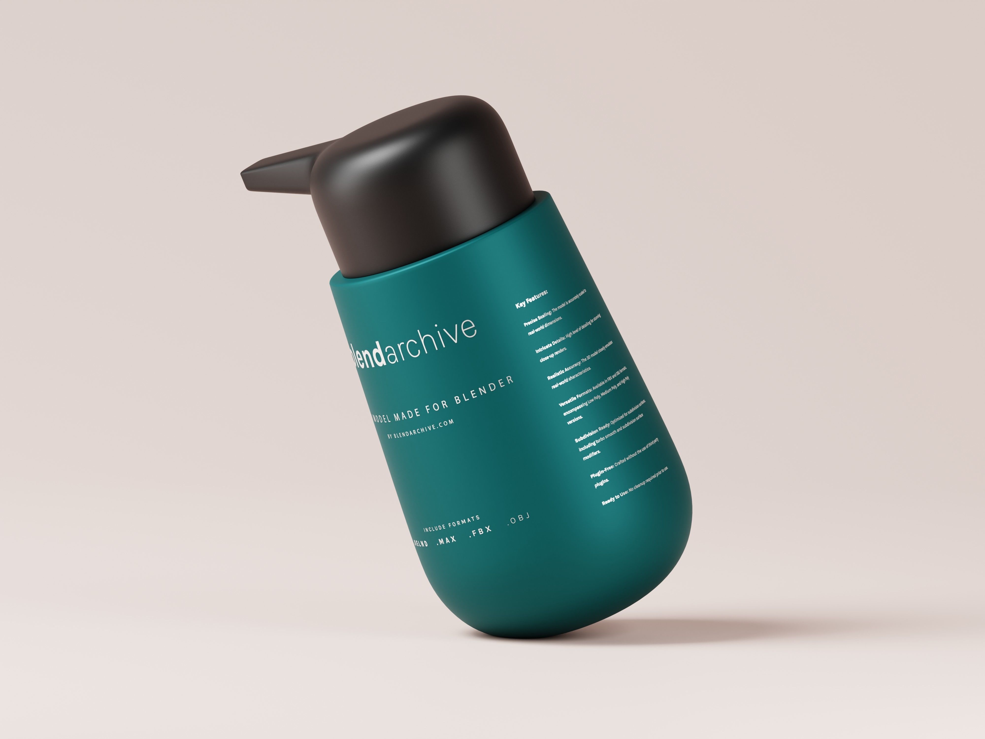 Cosmetic Pump Bottle 3D Model Low-poly 3D model_8