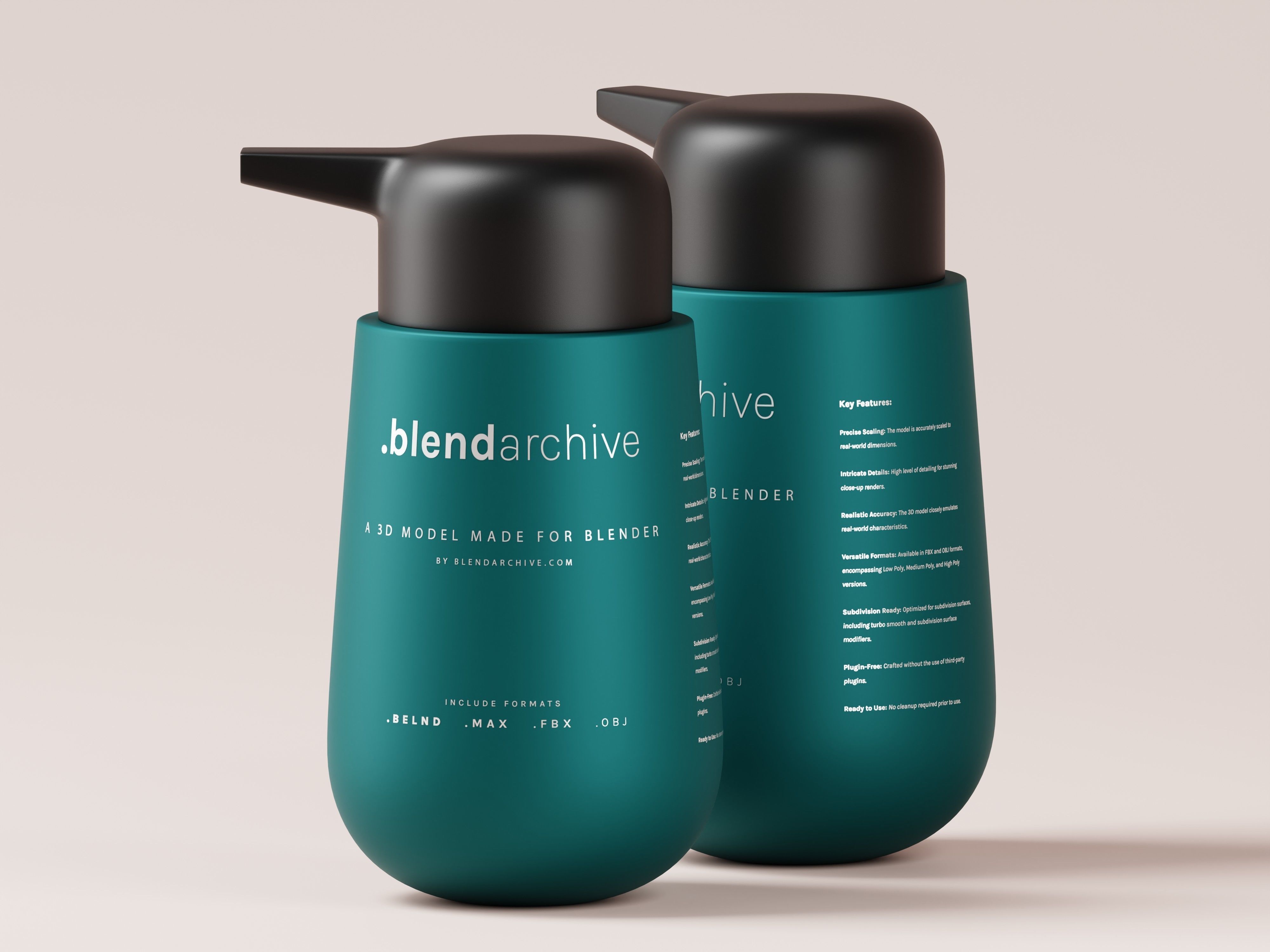 Cosmetic Pump Bottle 3D Model Low-poly 3D model_5