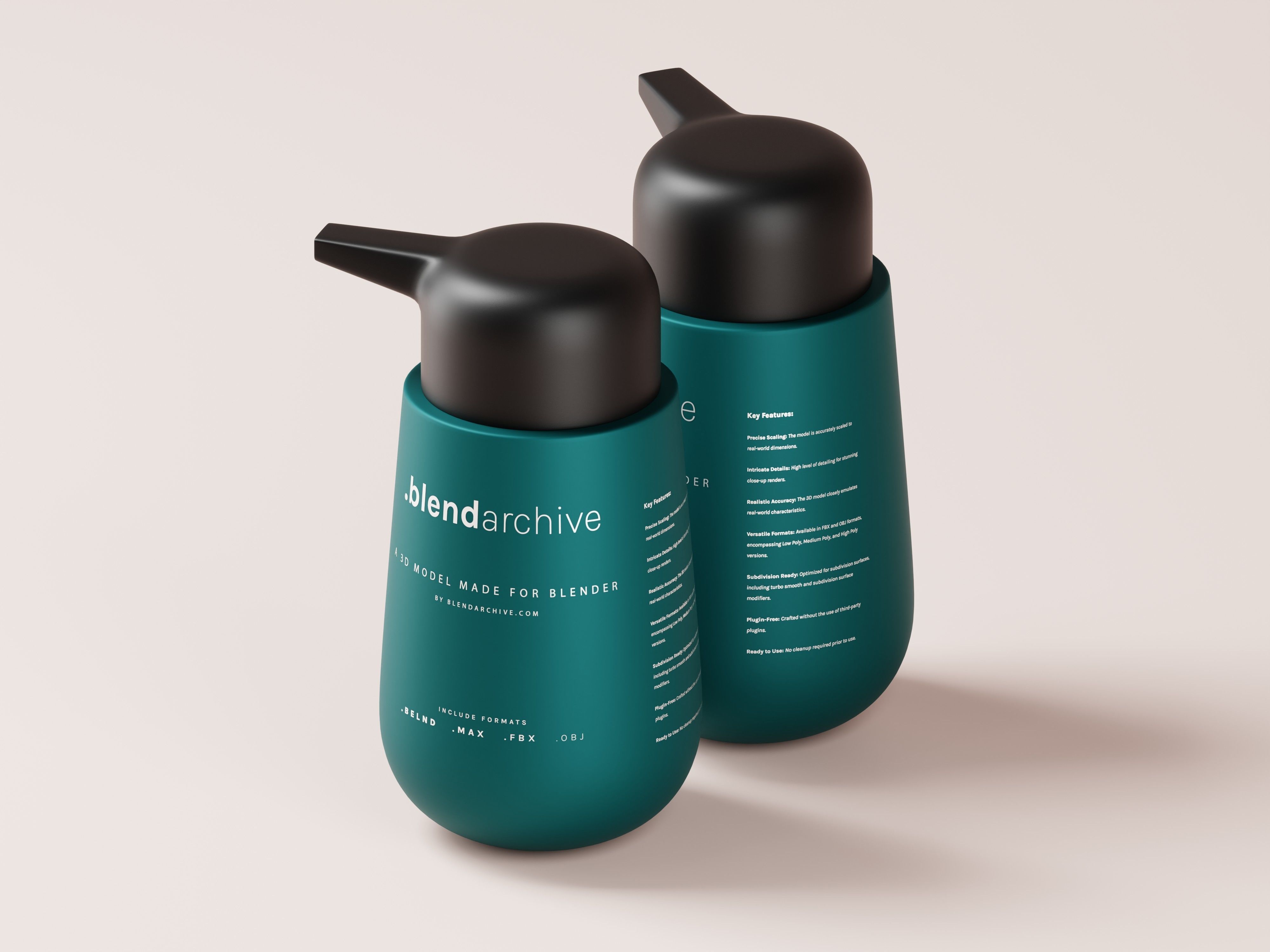 Cosmetic Pump Bottle 3D Model Low-poly 3D model_6