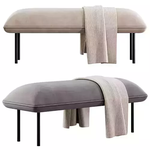 Nakki Bench and otoman by Woud 3D model