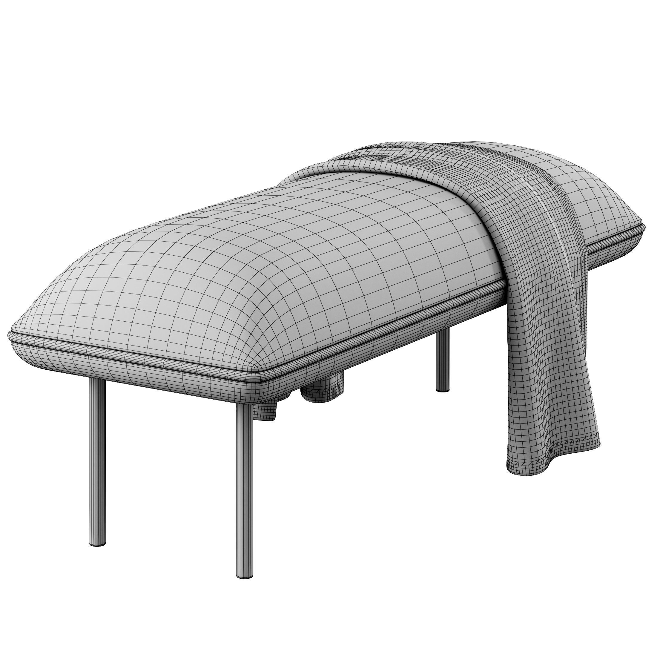 Nakki Bench and otoman by Woud 3D model_3