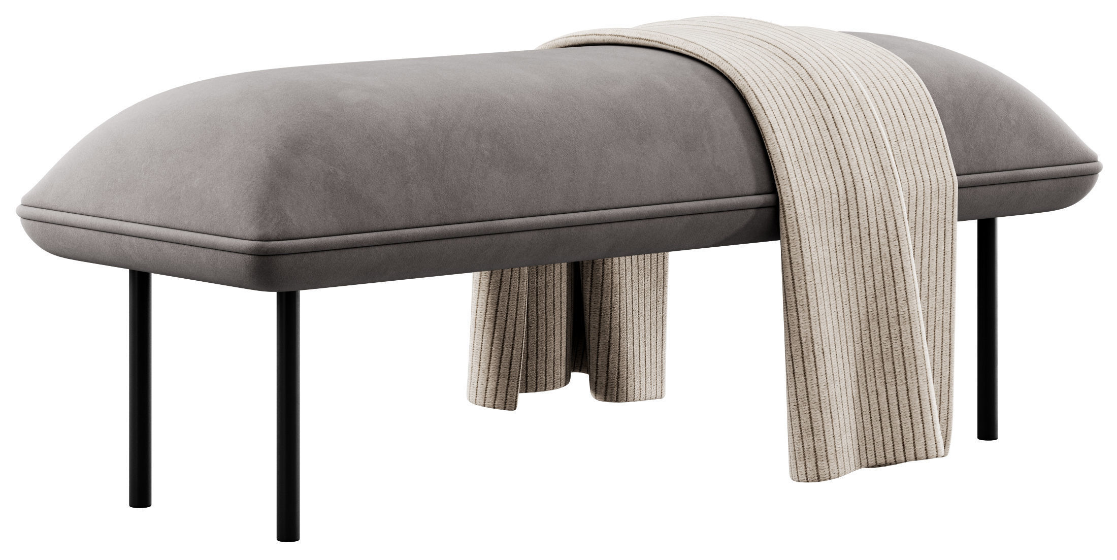 Nakki Bench and otoman by Woud 3D model_7