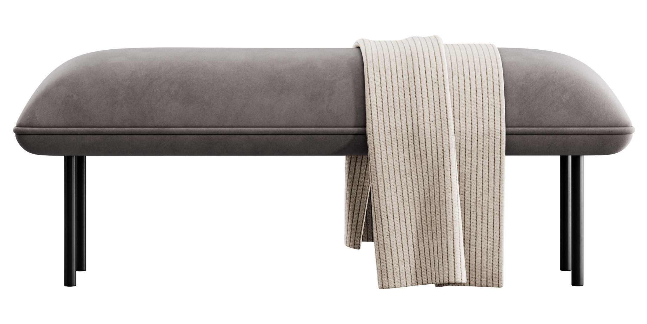 Nakki Bench and otoman by Woud 3D model_9