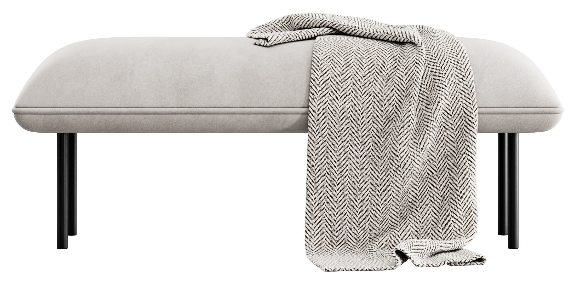 Nakki Bench and otoman by Woud 3D model_10