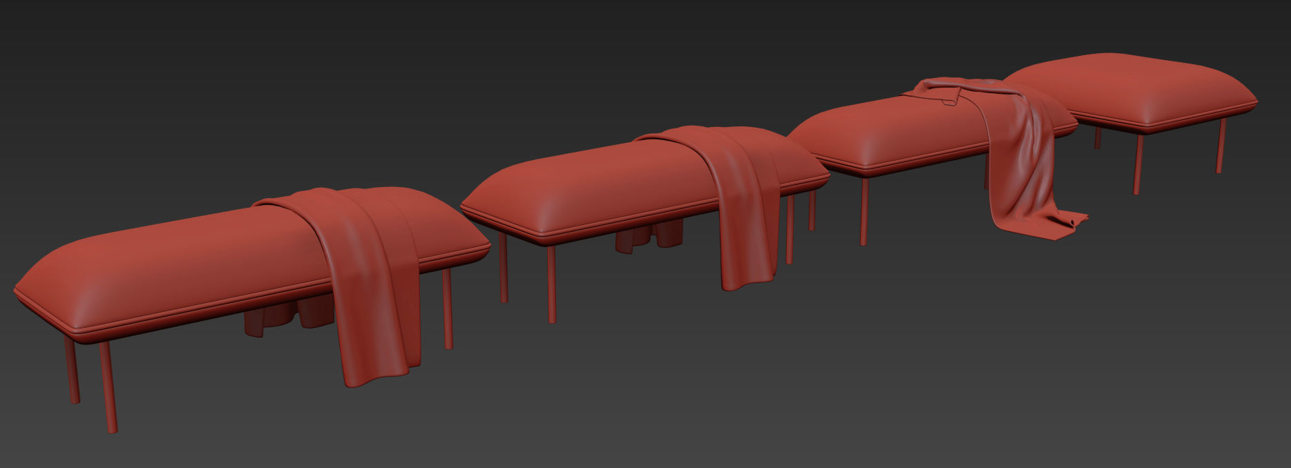 Nakki Bench and otoman by Woud 3D model_12