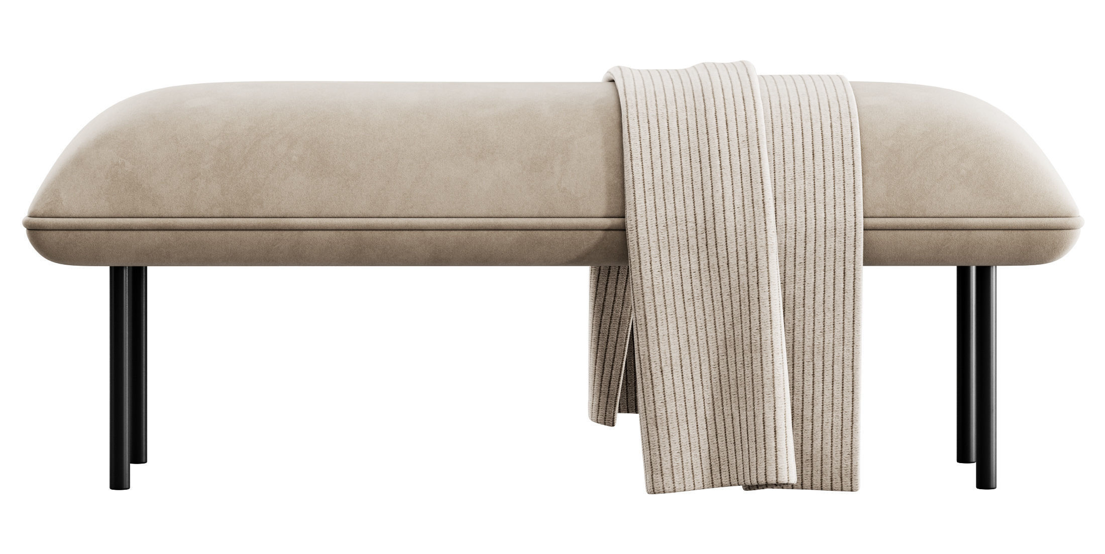 Nakki Bench and otoman by Woud 3D model_8