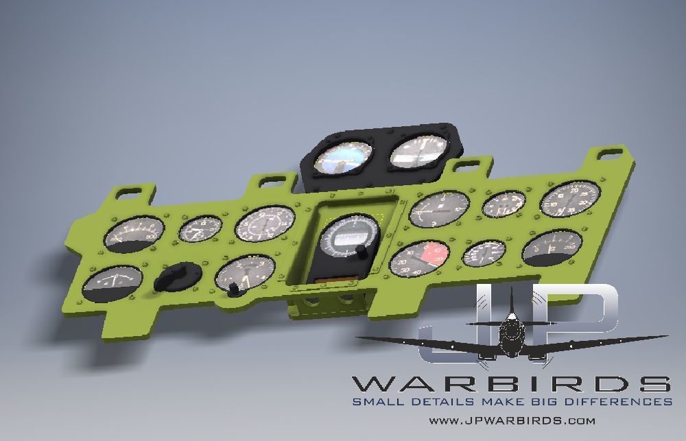 A6M Zero instrument panel 3D print model_4
