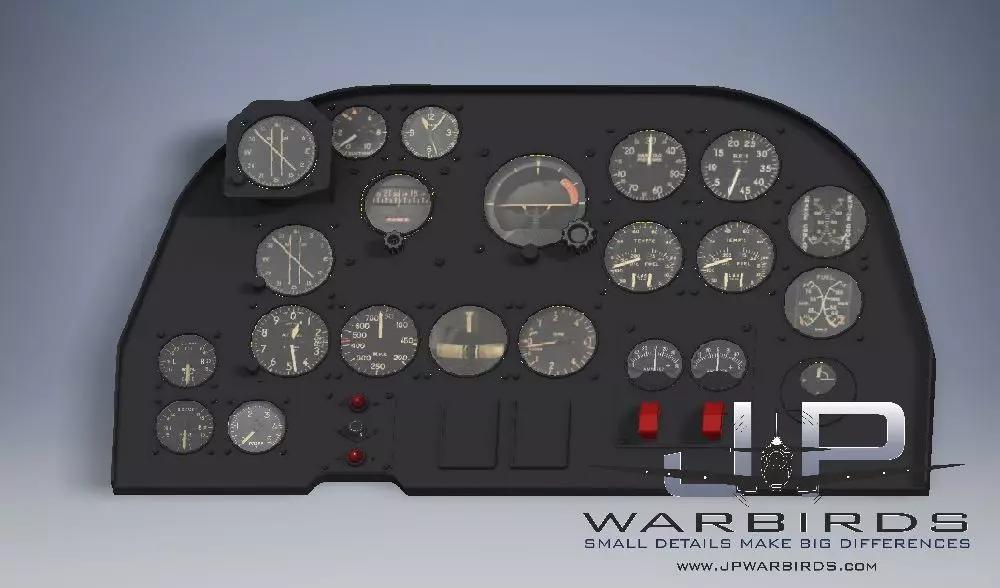 P-38J instrument panel 3D print model