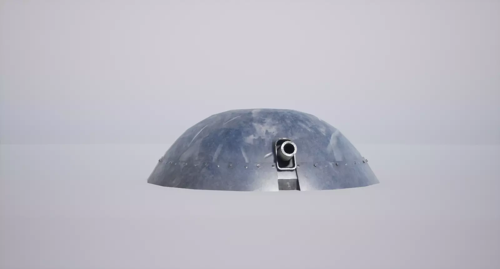 Military Turret Low-poly 3D model_0