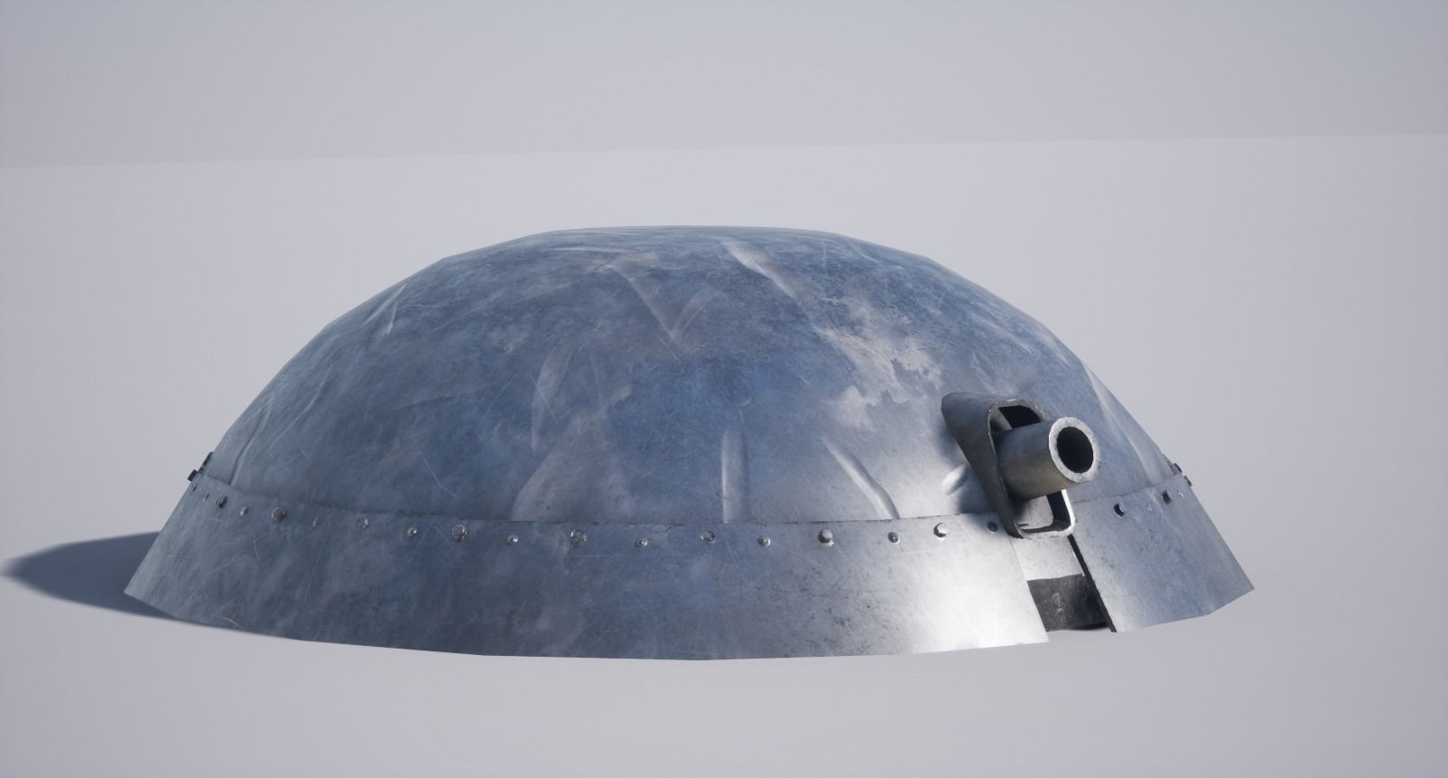 Military Turret Low-poly 3D model_4