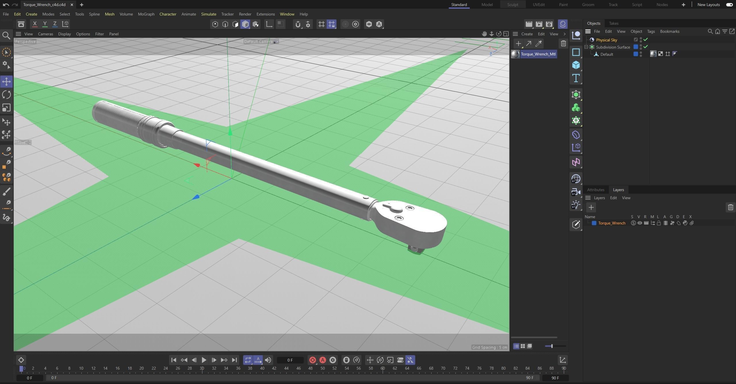 Torque Wrench Low-poly 3D model_31