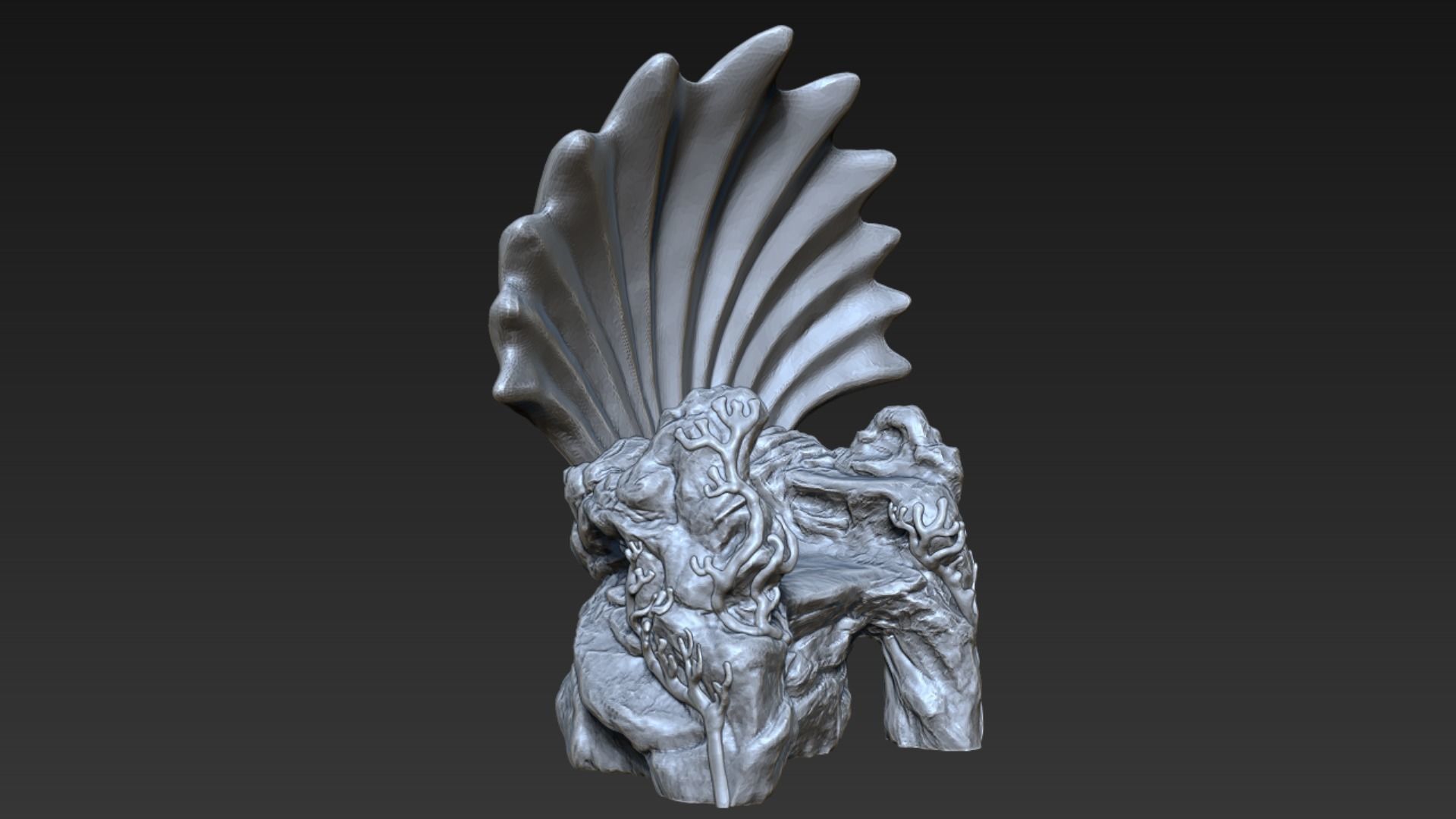 Seashell Throne 3D print model_1