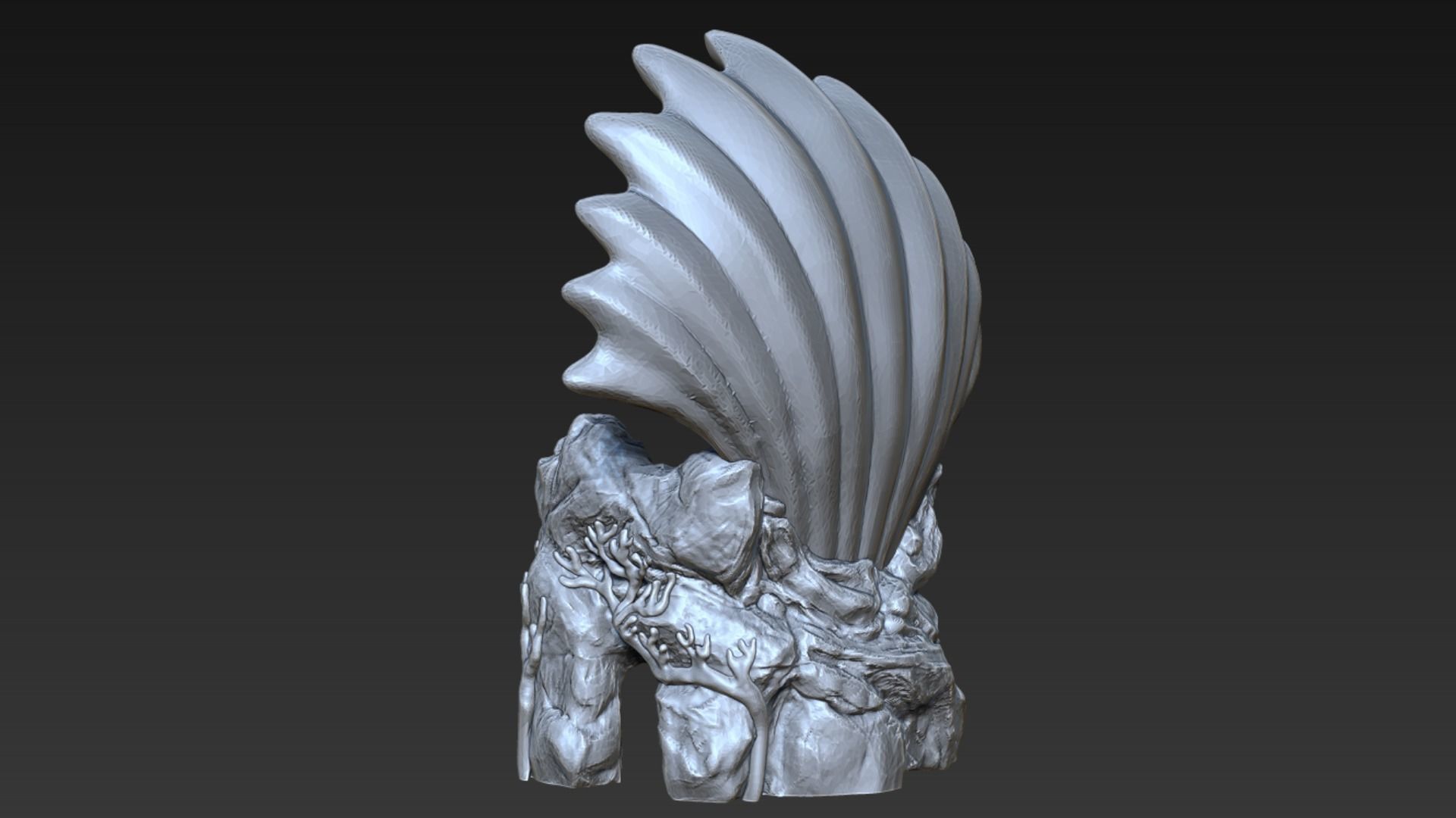 Seashell Throne 3D print model_5