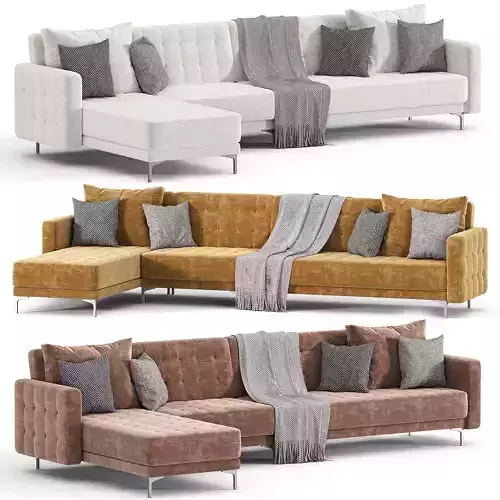 Right Hand Modular Faux Sofa