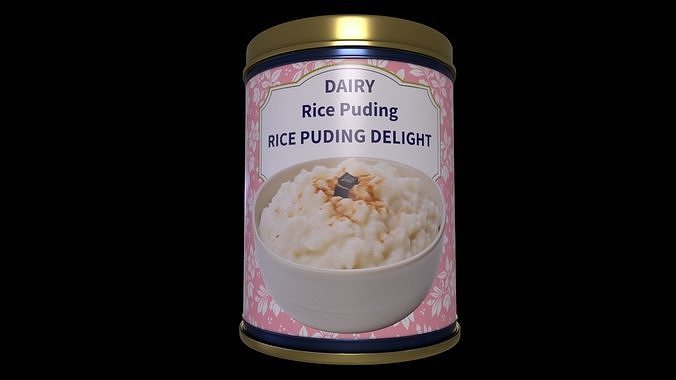 Planta based yoghurt and dessert-Rice Pudding Delight Low-poly 3D model