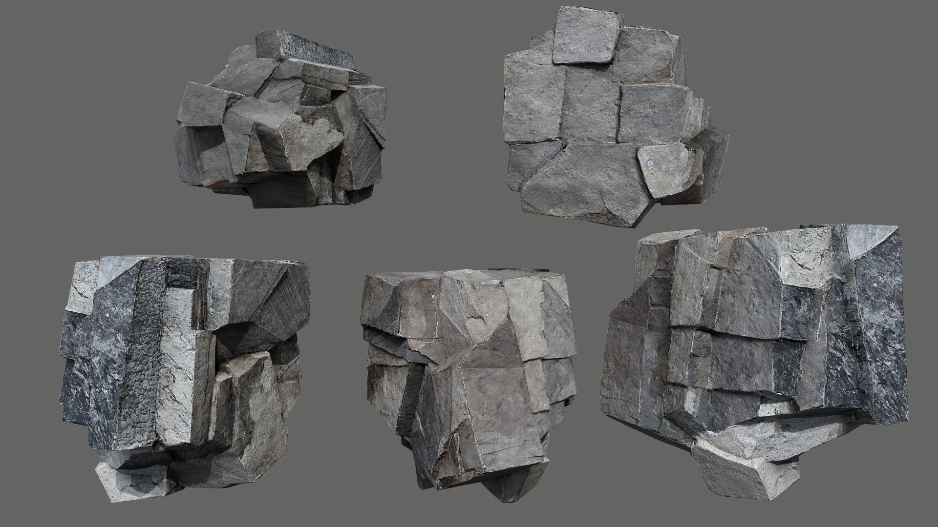 desert rocks Low-poly 3D model_9