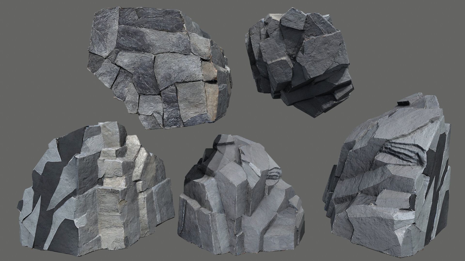 desert rocks Low-poly 3D model_8