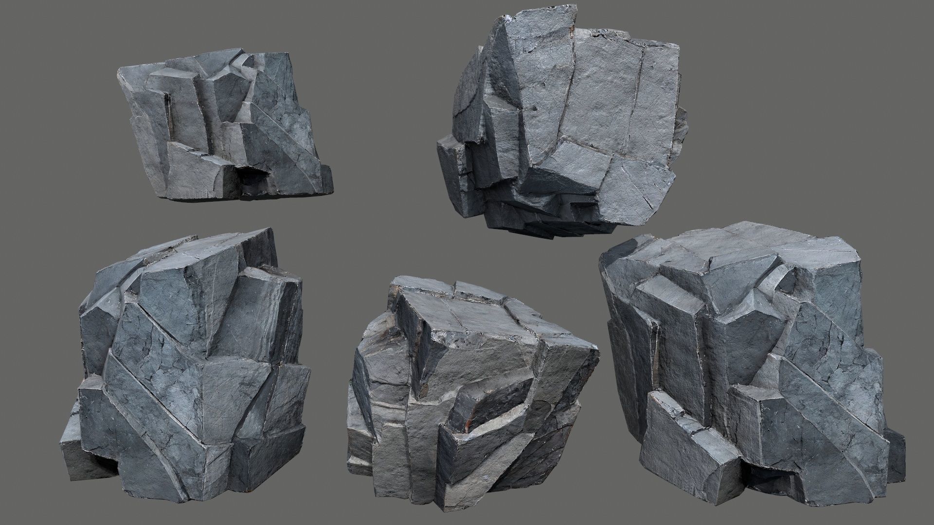 desert rocks Low-poly 3D model_7
