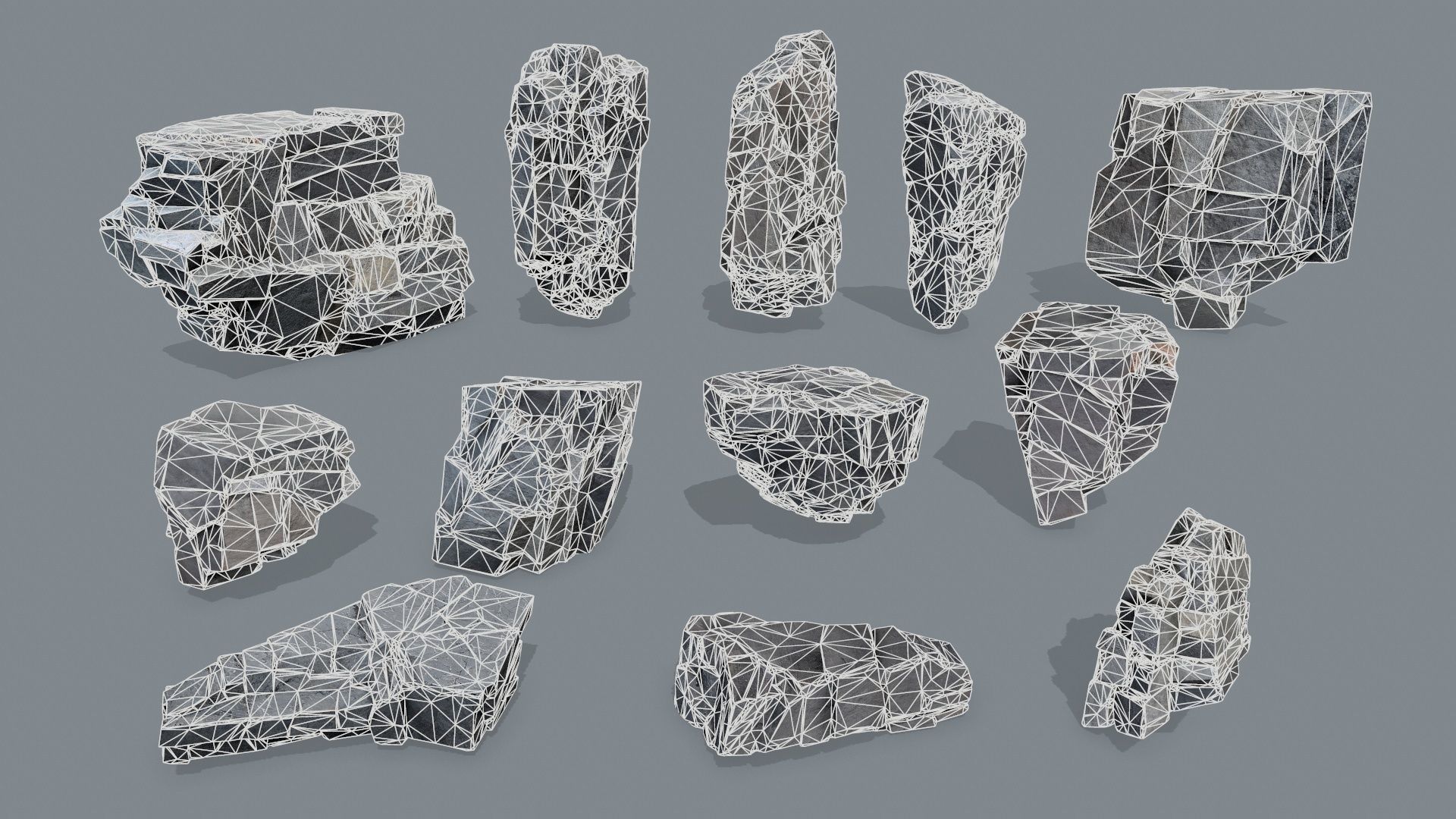 desert rocks Low-poly 3D model_25