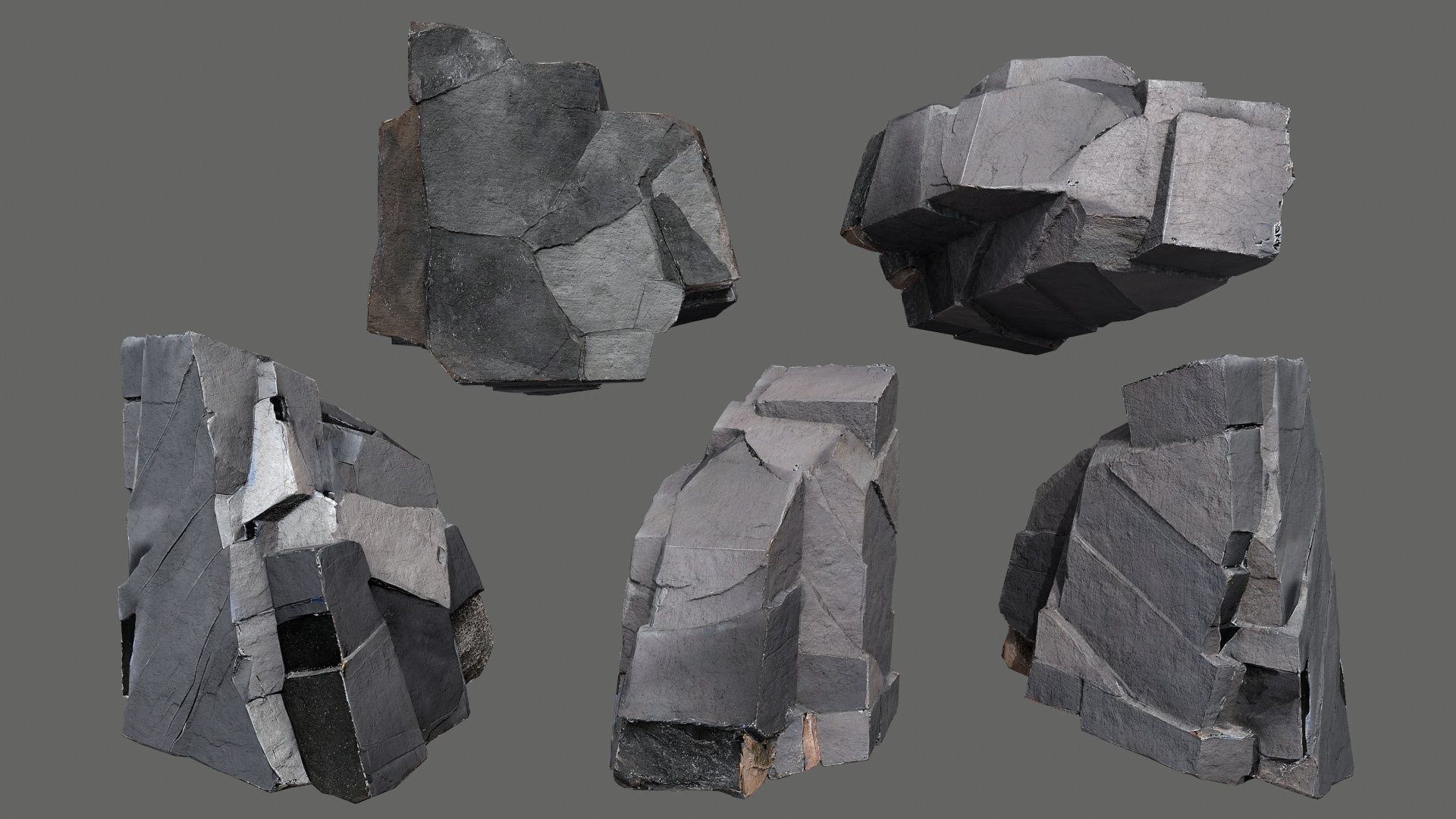 desert rocks Low-poly 3D model_10