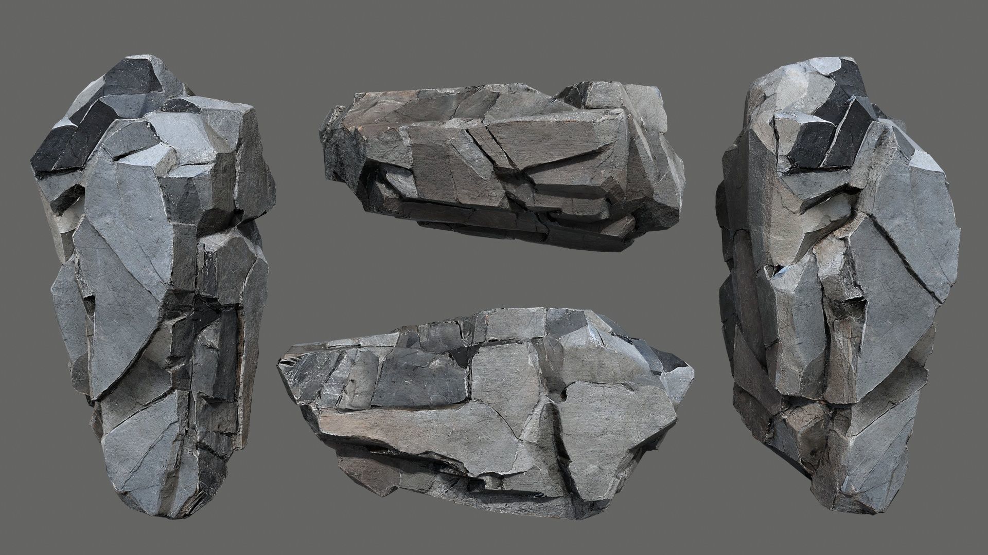 desert rocks Low-poly 3D model_3