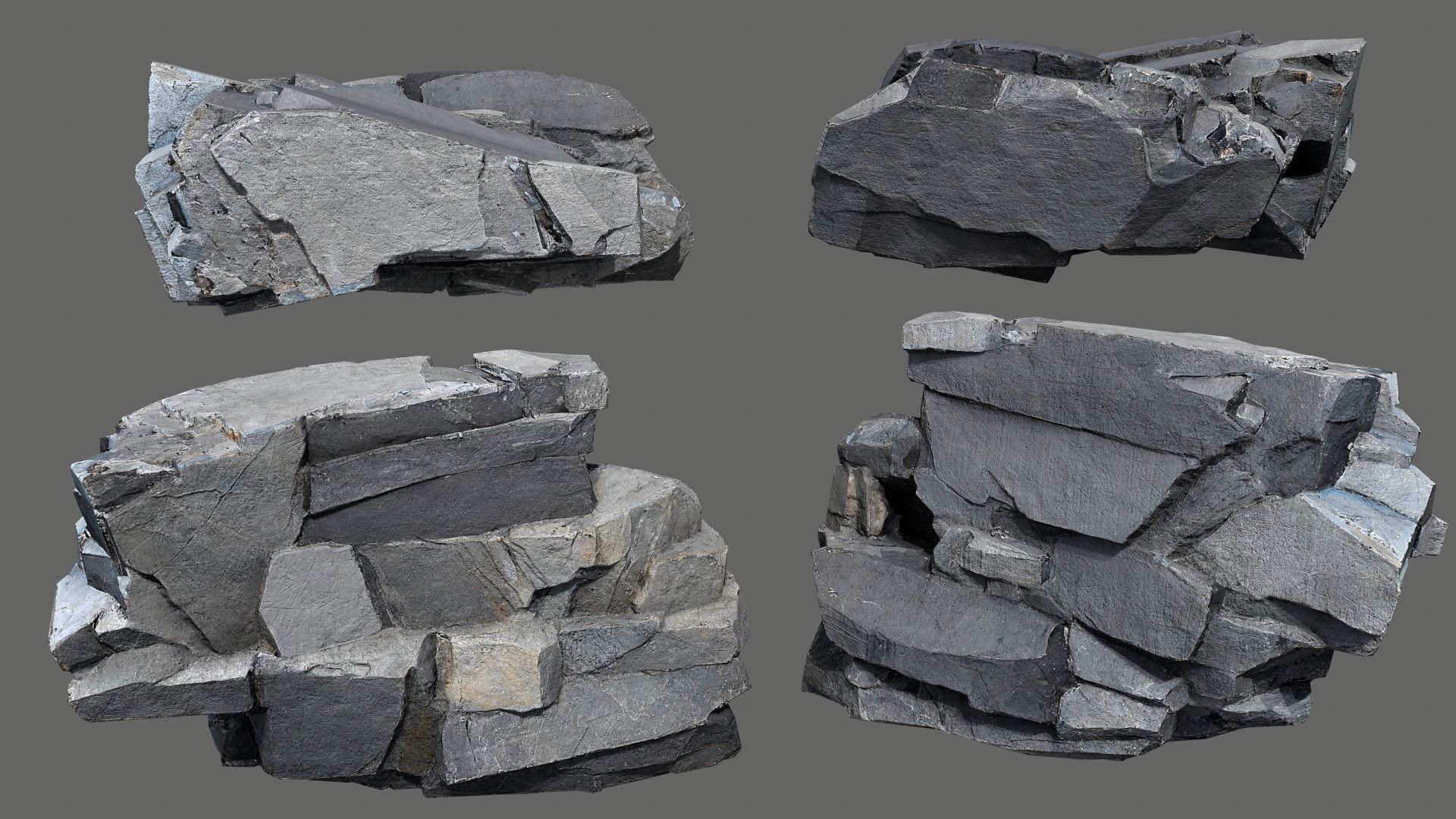 desert rocks Low-poly 3D model_4