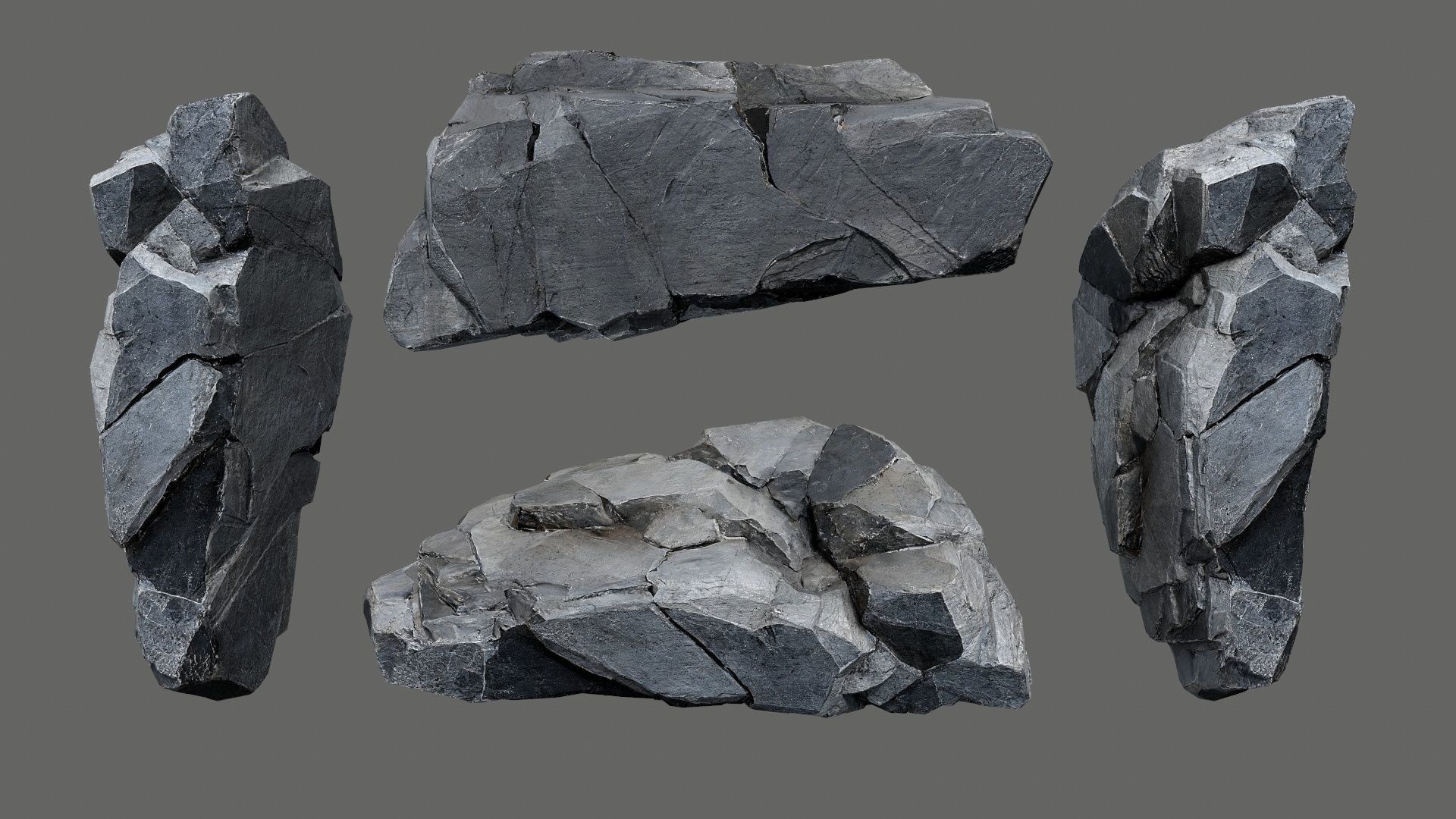 desert rocks Low-poly 3D model_1