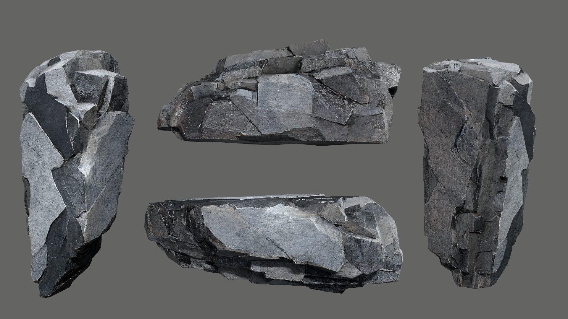 desert rocks Low-poly 3D model_2